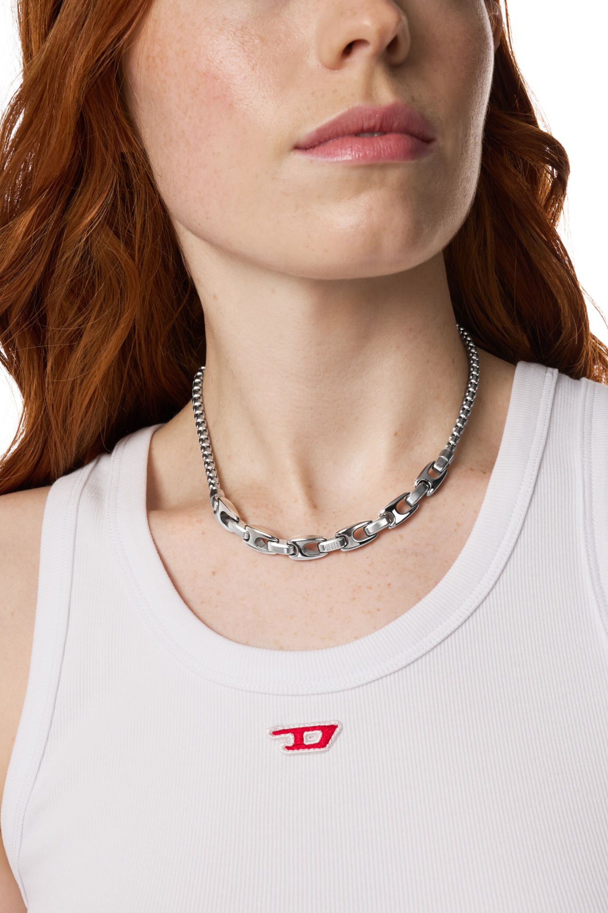 Women's Stainless steel chain necklace | Silver | Diesel {{Country}}