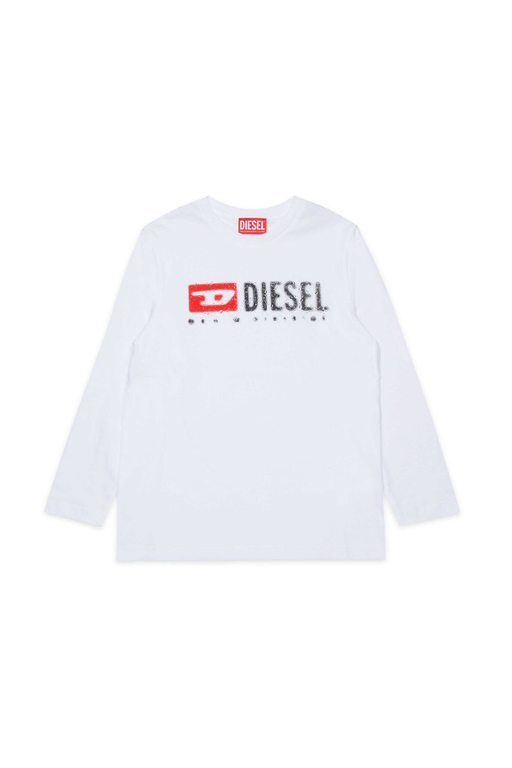 Diesel - TDROPS, Man's Cotton crew neck T-shirt with logo print in White - 1