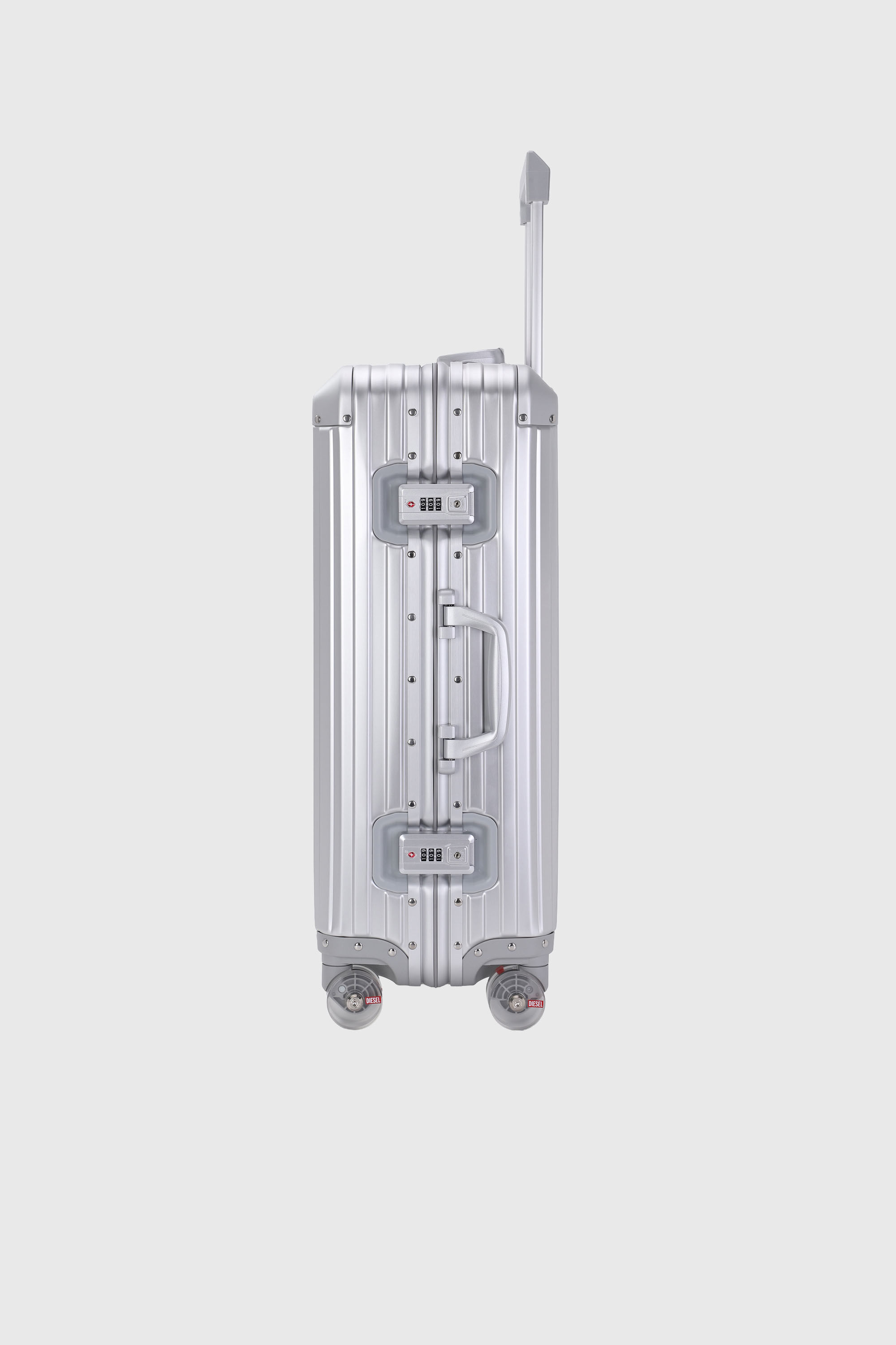 Diesel - DIESEL ALUMINUM TROLLEY- DSL002, Unisex's Aluminum suitcase size M in Silver - 4