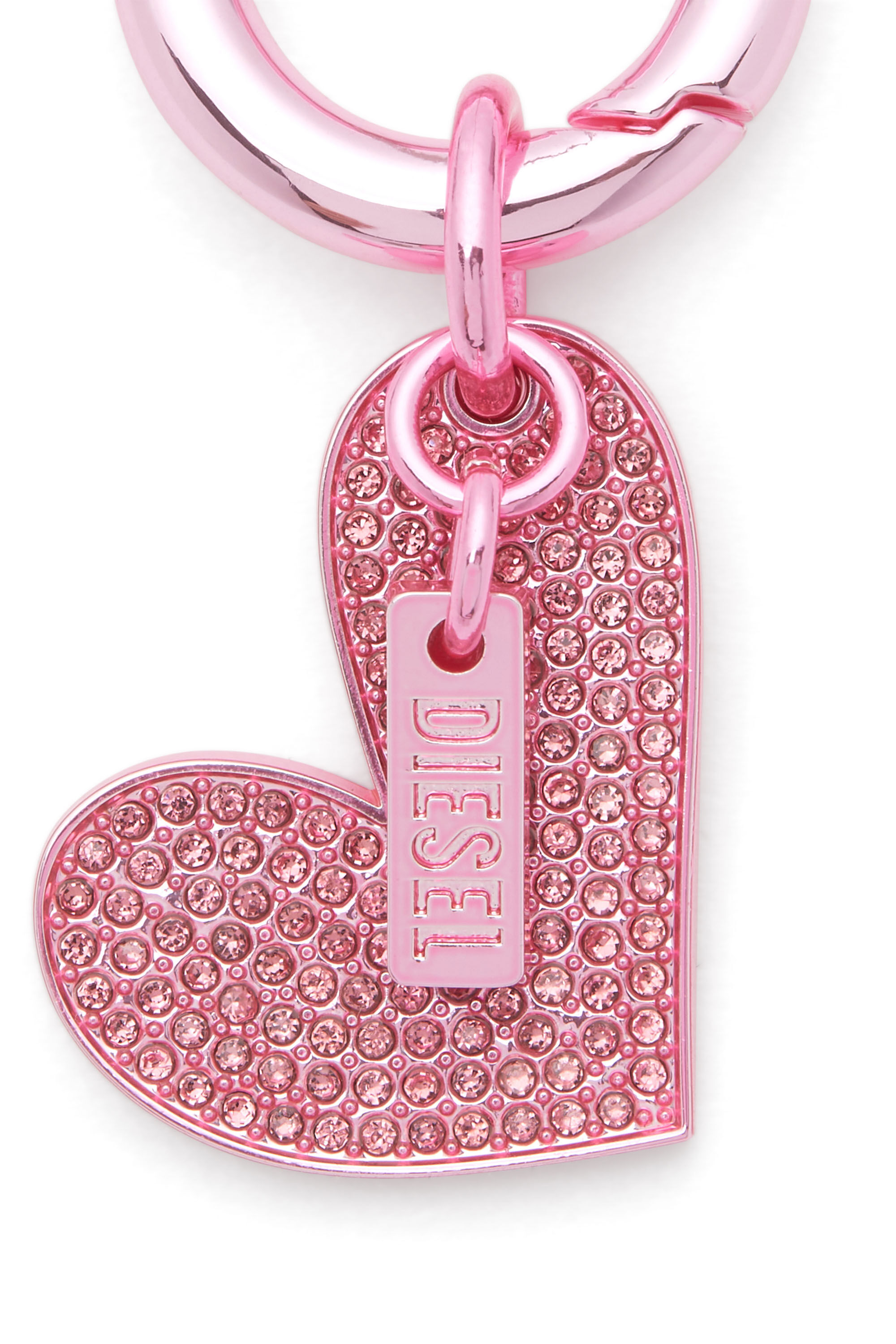 Diesel - CHARM-HEART, Woman's Metal charm with heart pendant in Pink - 2
