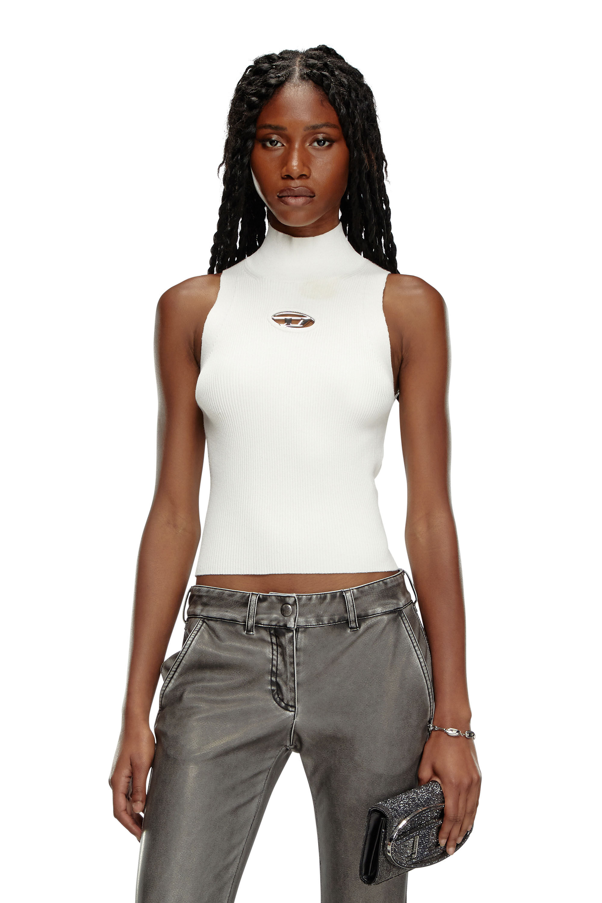 DIESEL M-Onervax-Top white【大人気商品】★ Diesel M-Onervax mock-neck Top | White | FARFETCH JO