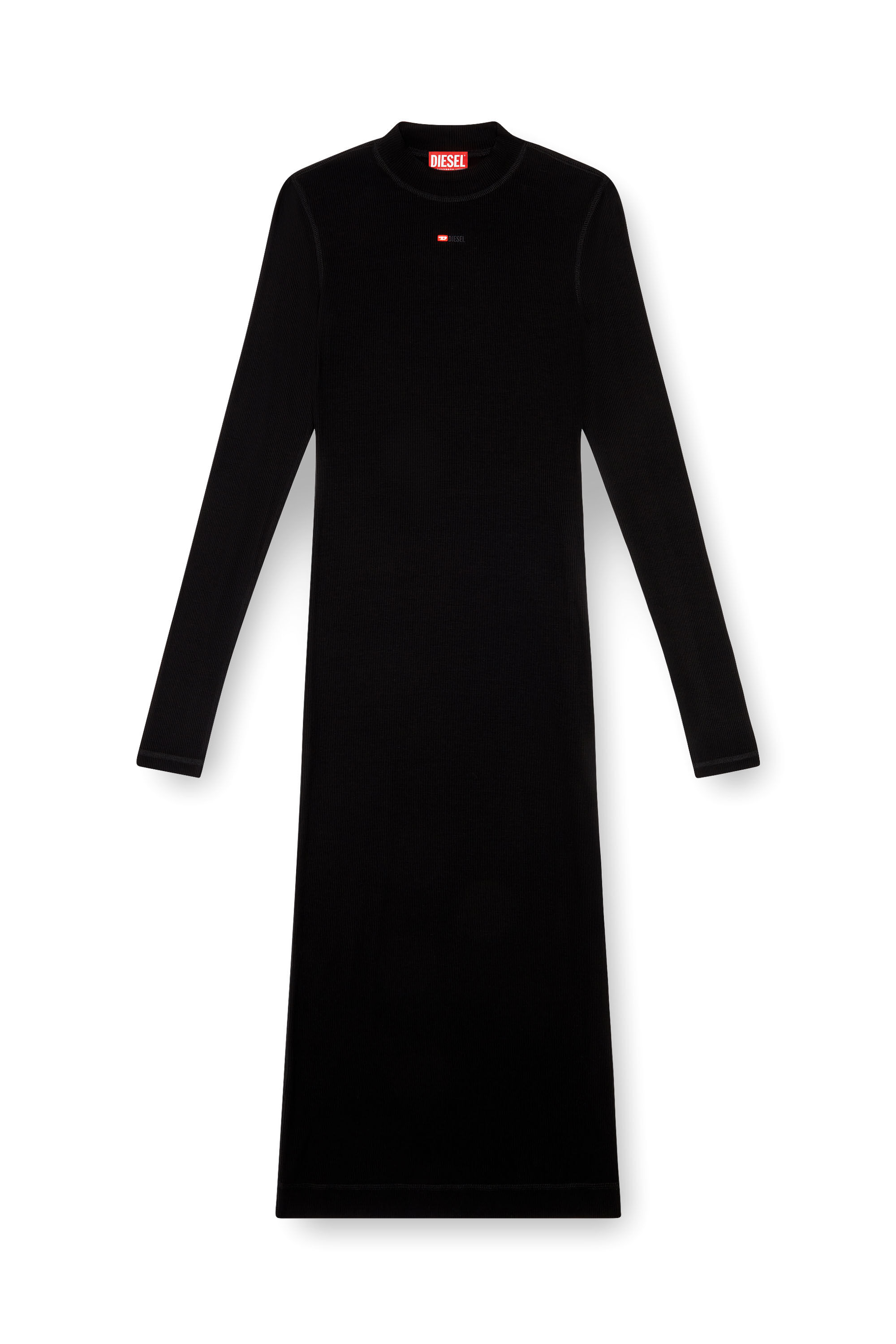 DIESEL マイクロダイブモックネックミディドレス Women's Mock-neck midi dress | Black | Diesel