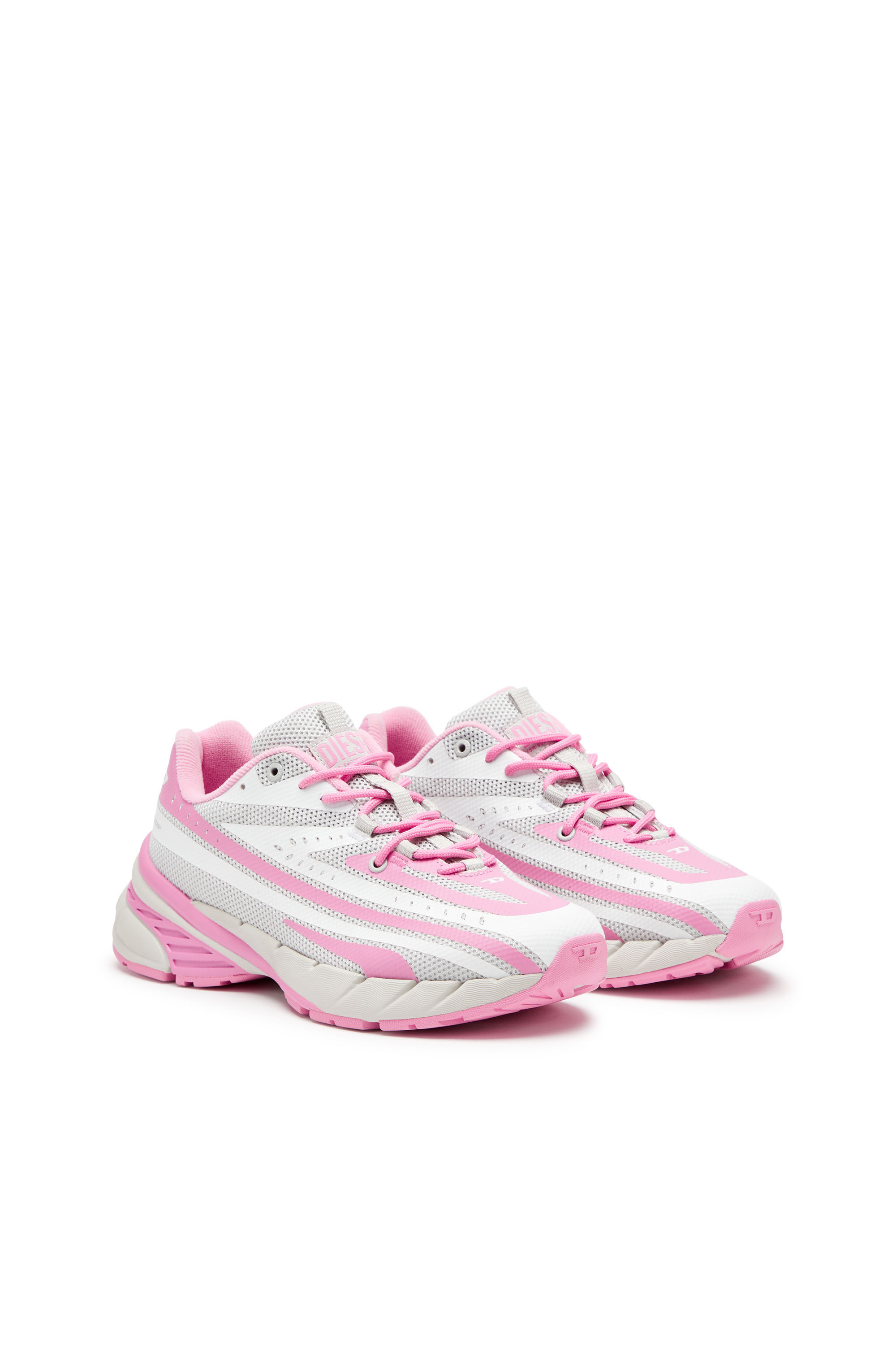 スニーカー DIESEL Woman Sneakers White Y03458P6908 HA405 Diesel White Leather Women 9 Lace Up Sneakers for sale