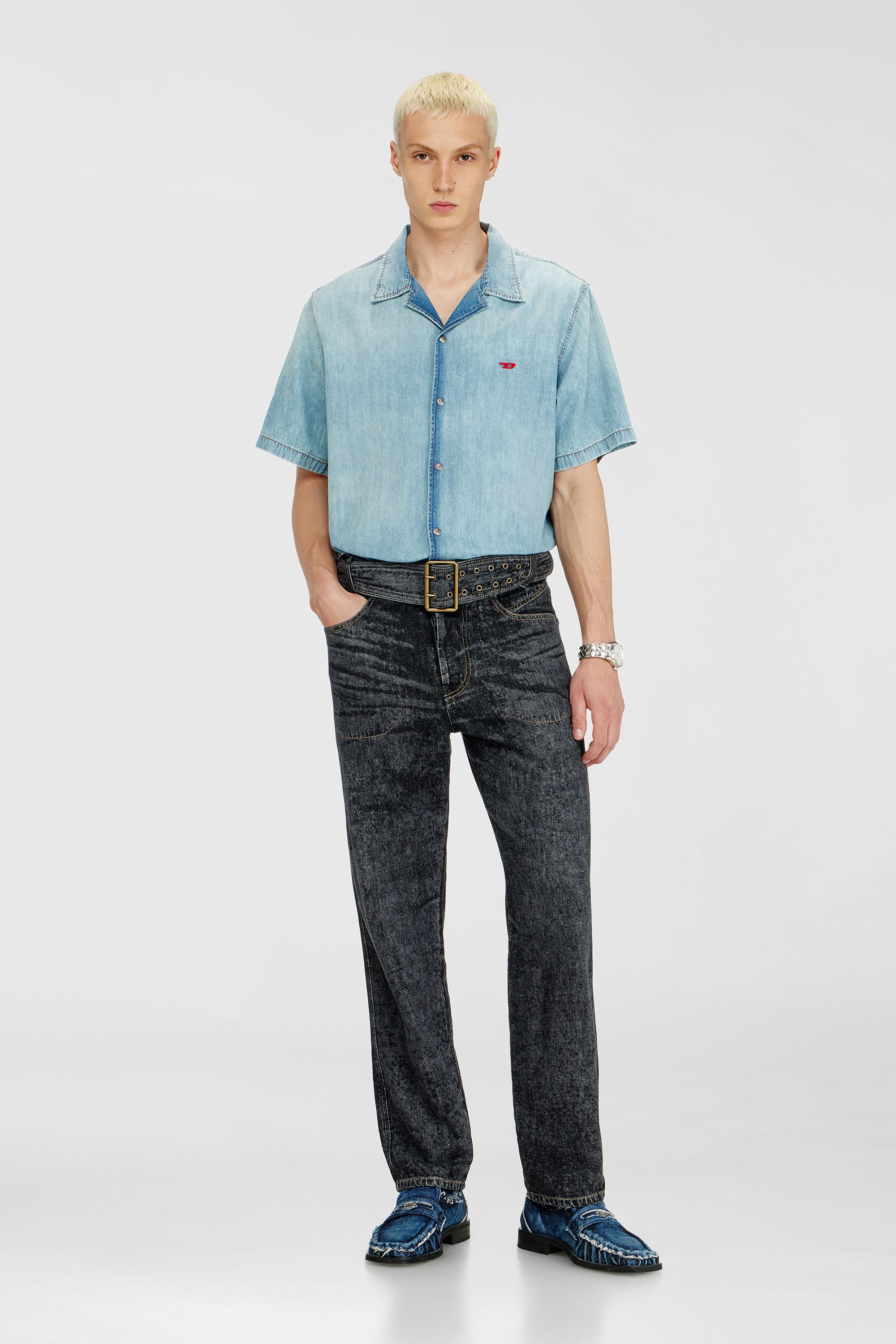 Diesel - Man's Relaxed Jeans D-Marcus 09Q24, Black/Dark grey - 2