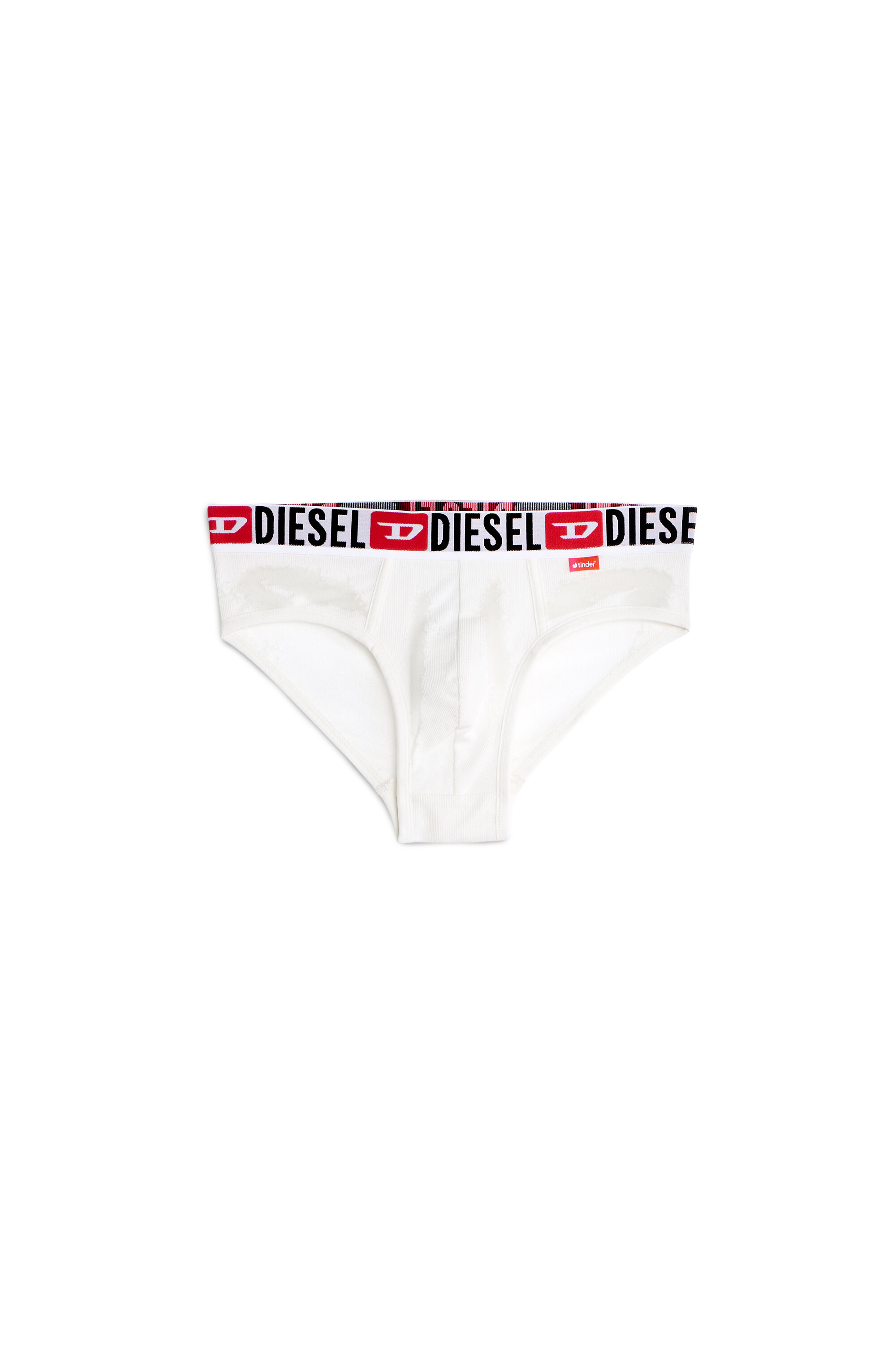 Diesel - PR-ANDRE, Man's Briefs with sheer devor&eacute; effect in White - 2