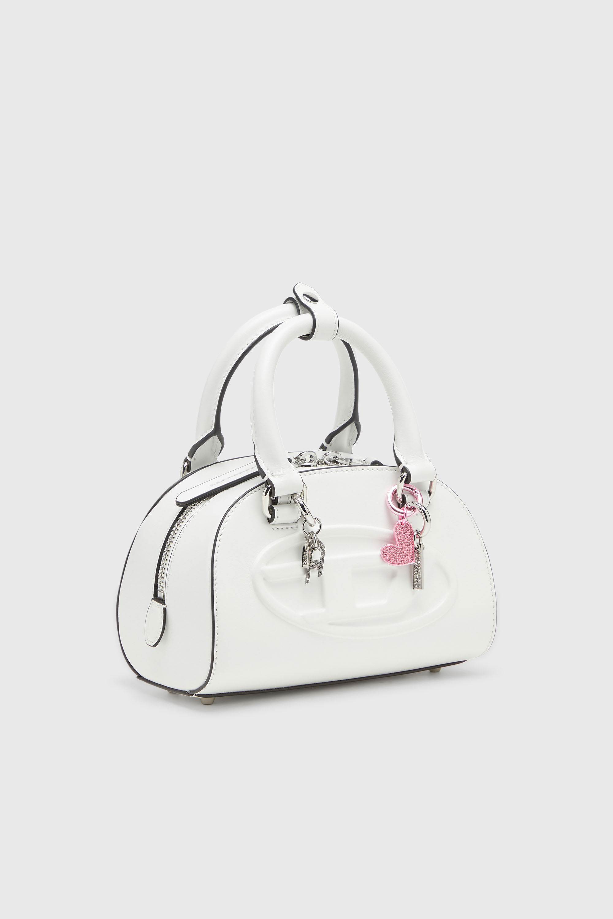 Diesel - 1DR DOME TOP HANDLE, Woman's 1DR Dome-Leather bowling bag in White - 7
