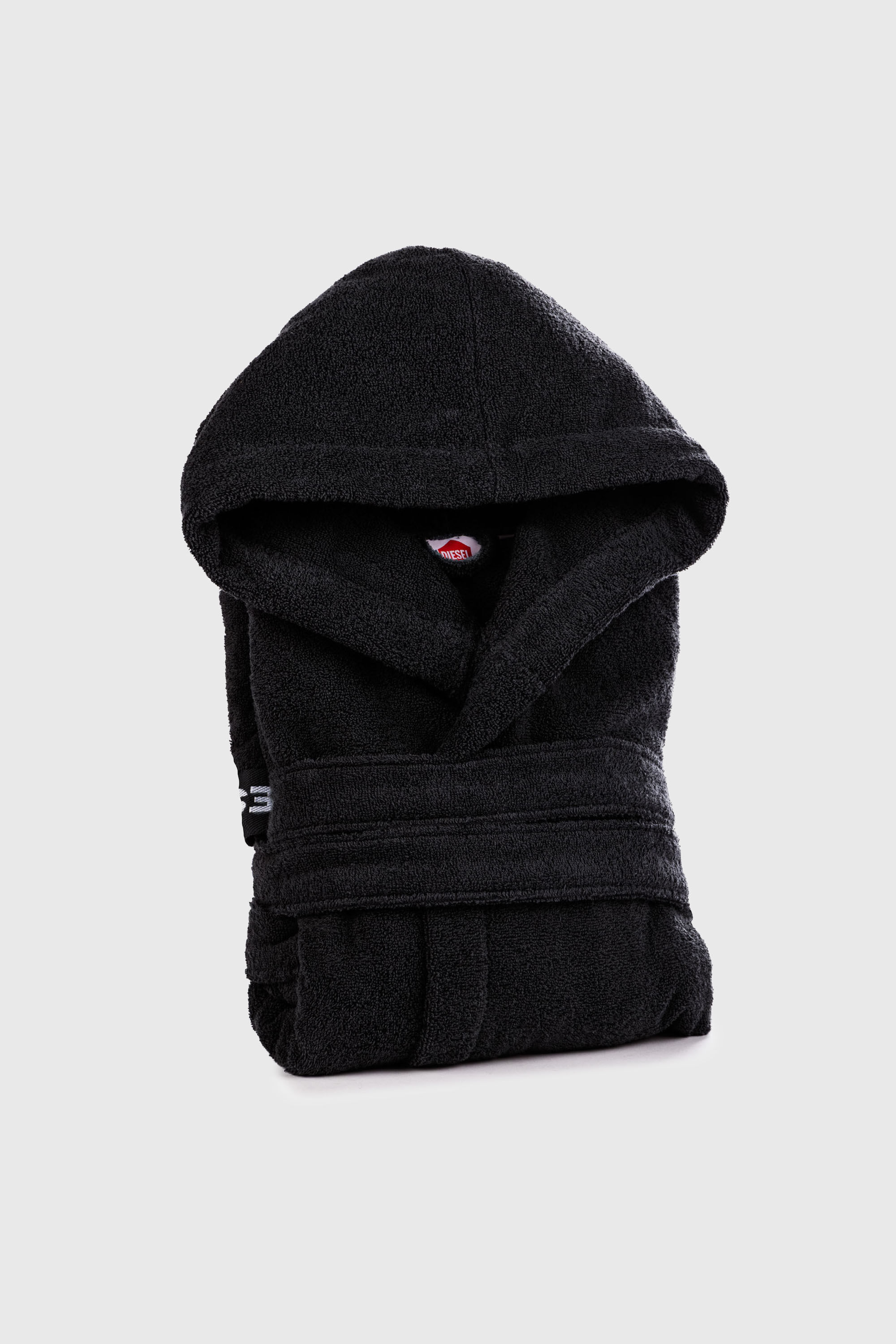 Diesel - 1015105 LOGO-COTTON BATHROBE SIZE S BLAC, Unisex's Logo-Cotton Terry Bathrobe, S size in Black - 1
