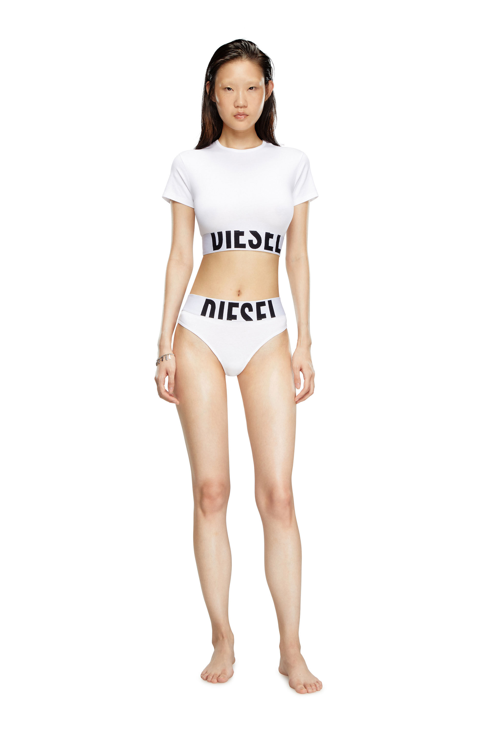 Diesel - UFTEE-SPORT-CROPPED-T-SHIRT, White - Image 1