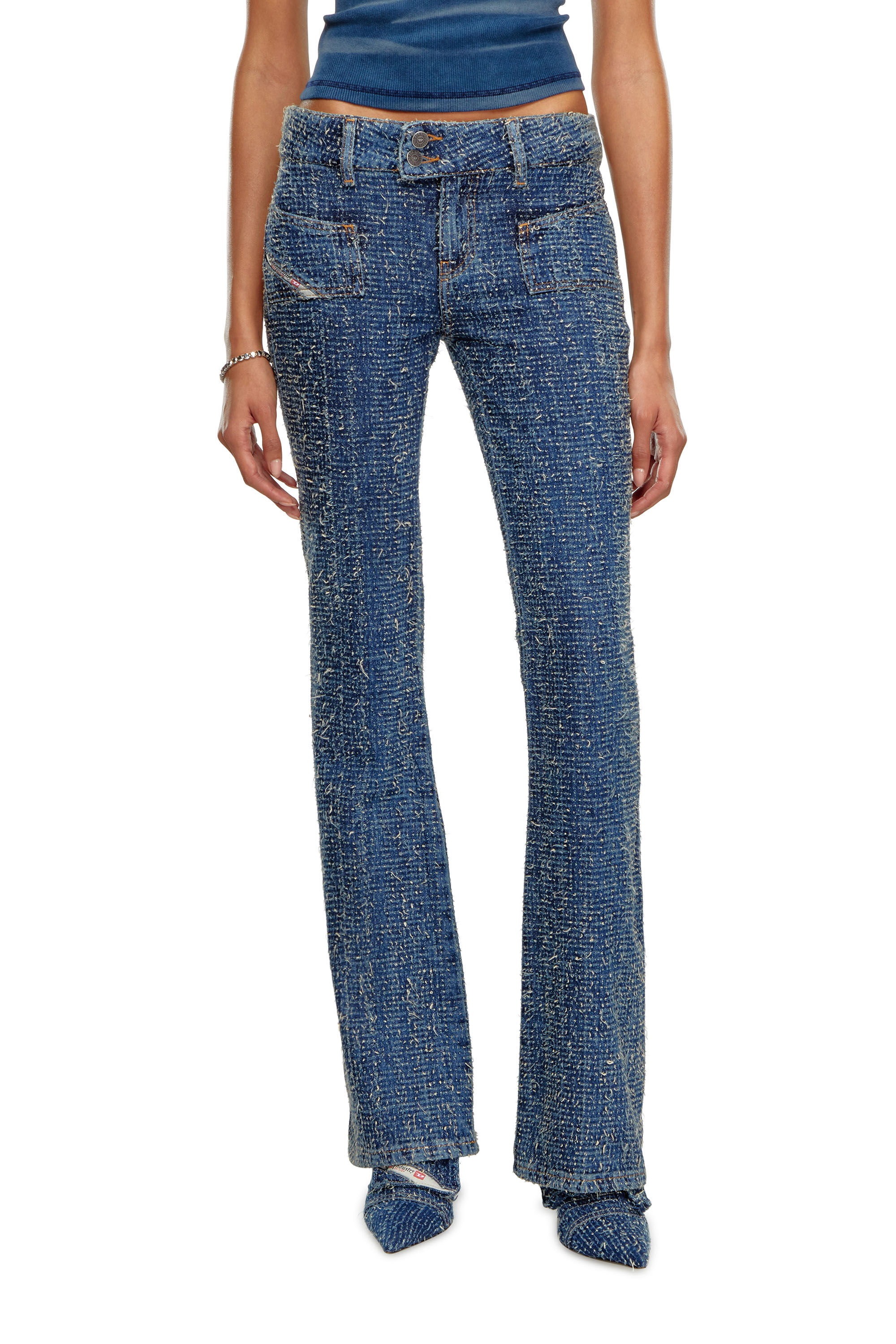 Diesel - Woman Bootcut and Flare Jeans D-Ebush 0PGAH, Medium blue - Image 3