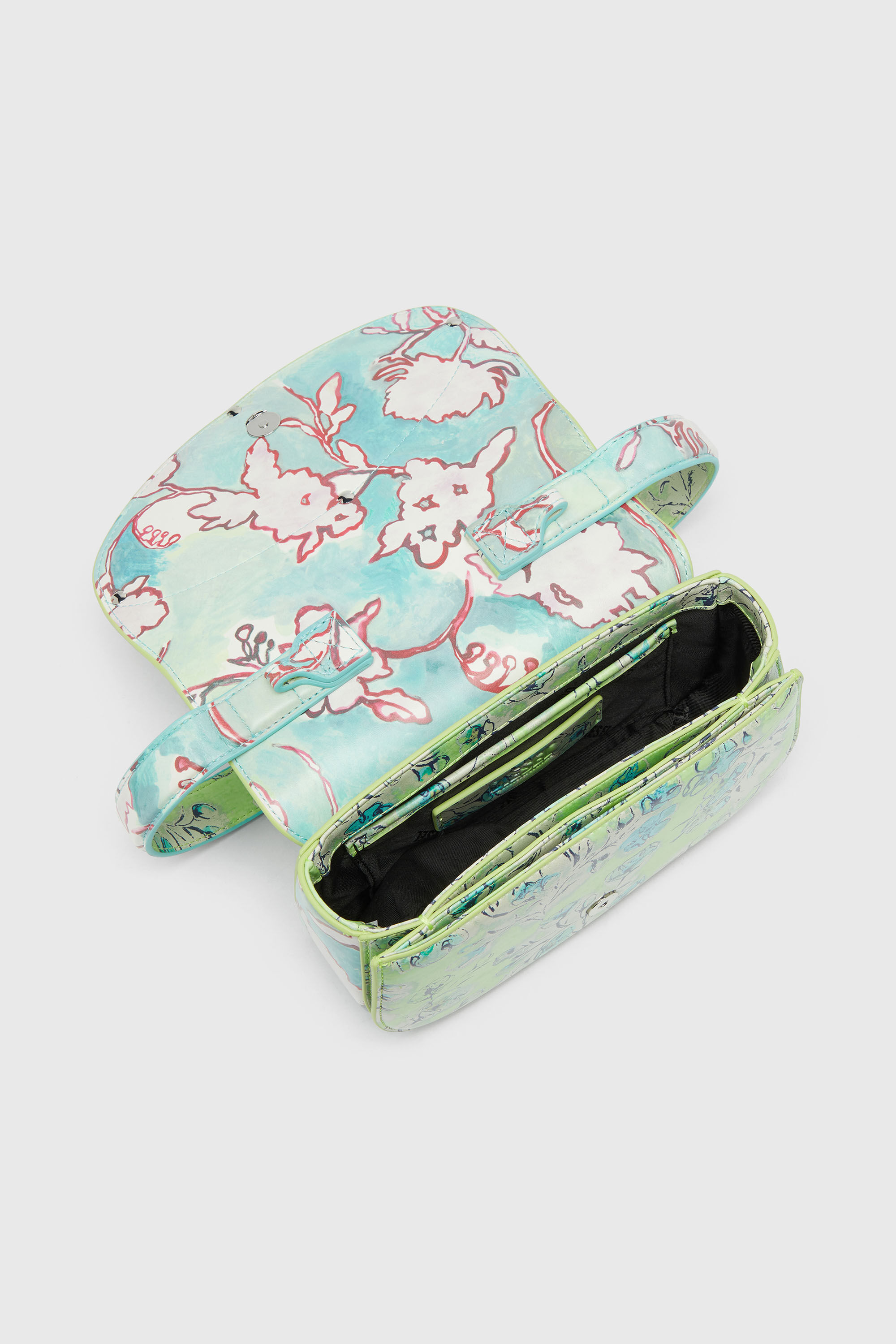 Diesel - 1DR, Woman's 1DR-Iconic shoulder bag with floral print in Green - 5