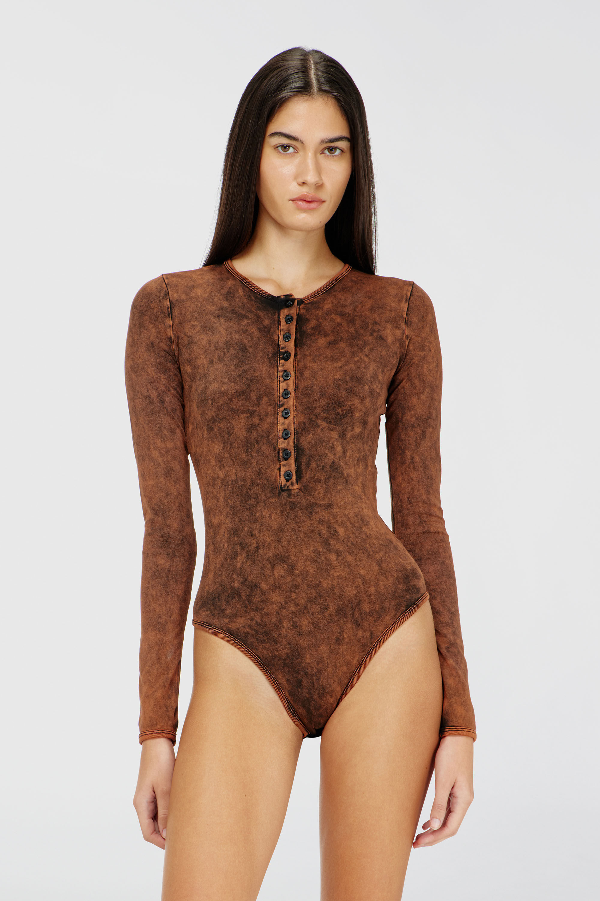 Diesel - FRESYA-DNM, Woman's Cotton bodysuit with buttoned front in null - 2