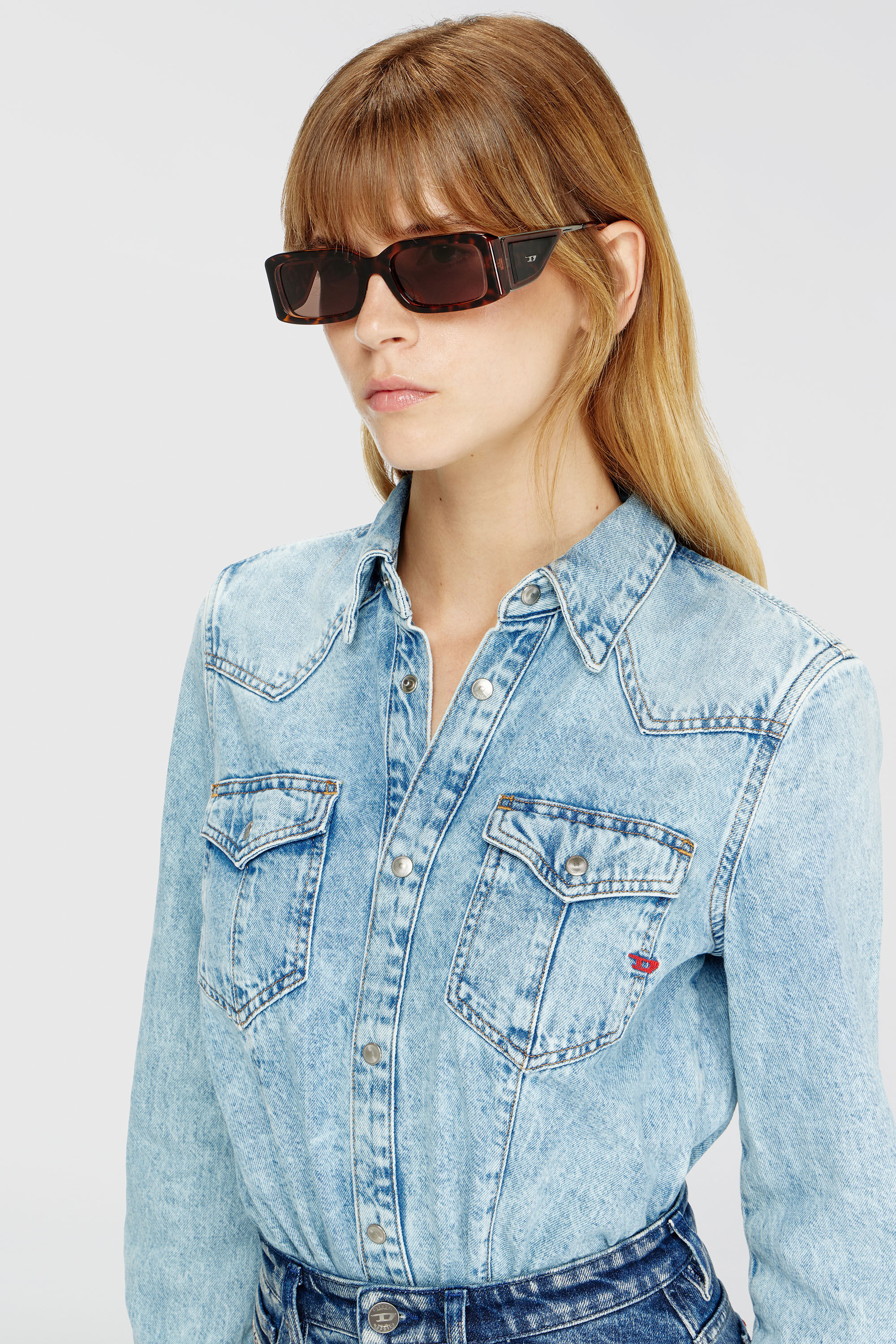 Diesel - 0DL2017U, Unisex's Rectangle sunglasses in Brown - 4