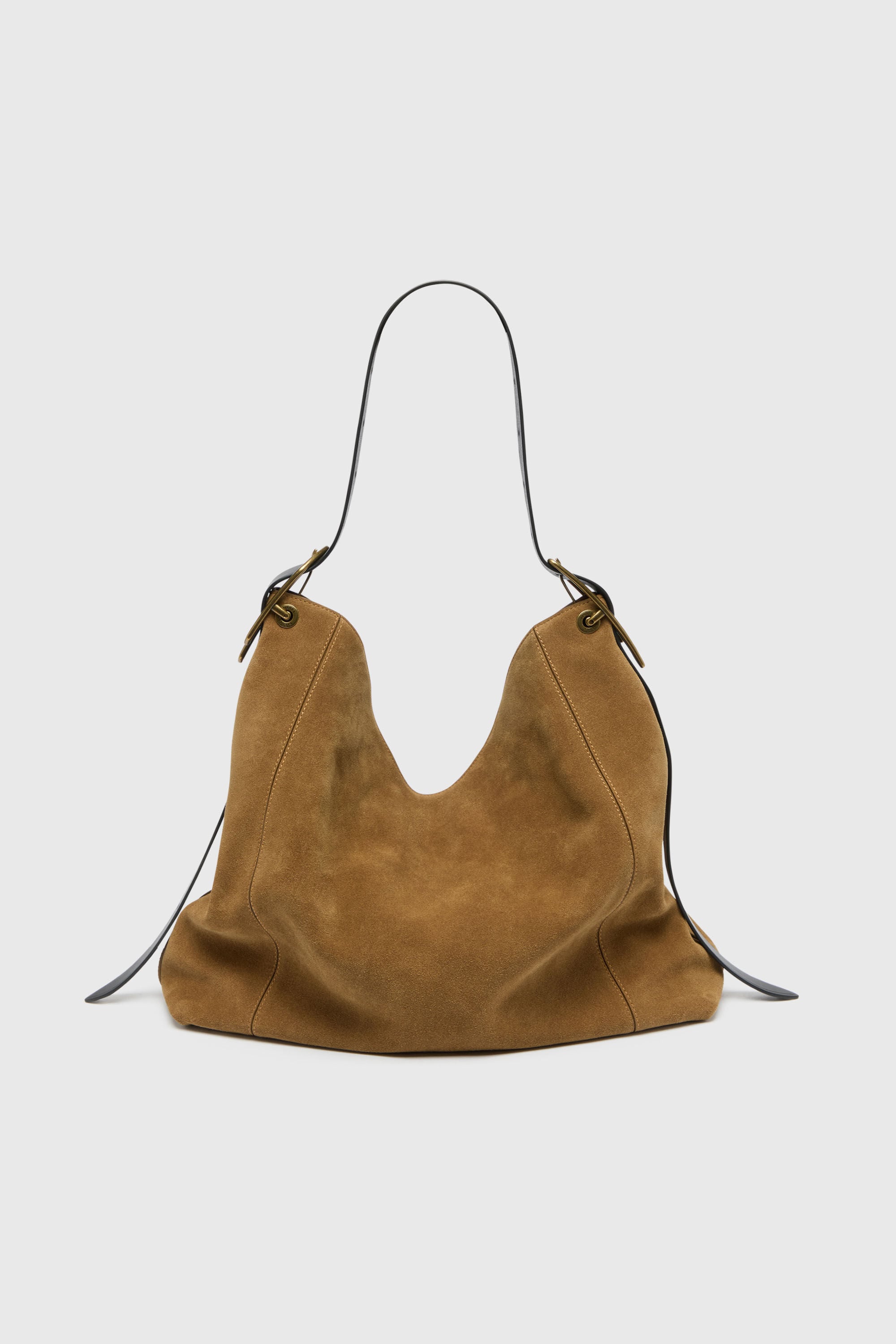Diesel - D-LINE HOBO L, Woman's D-Line-Hobo bag in waxed suede in Light Brown - 4