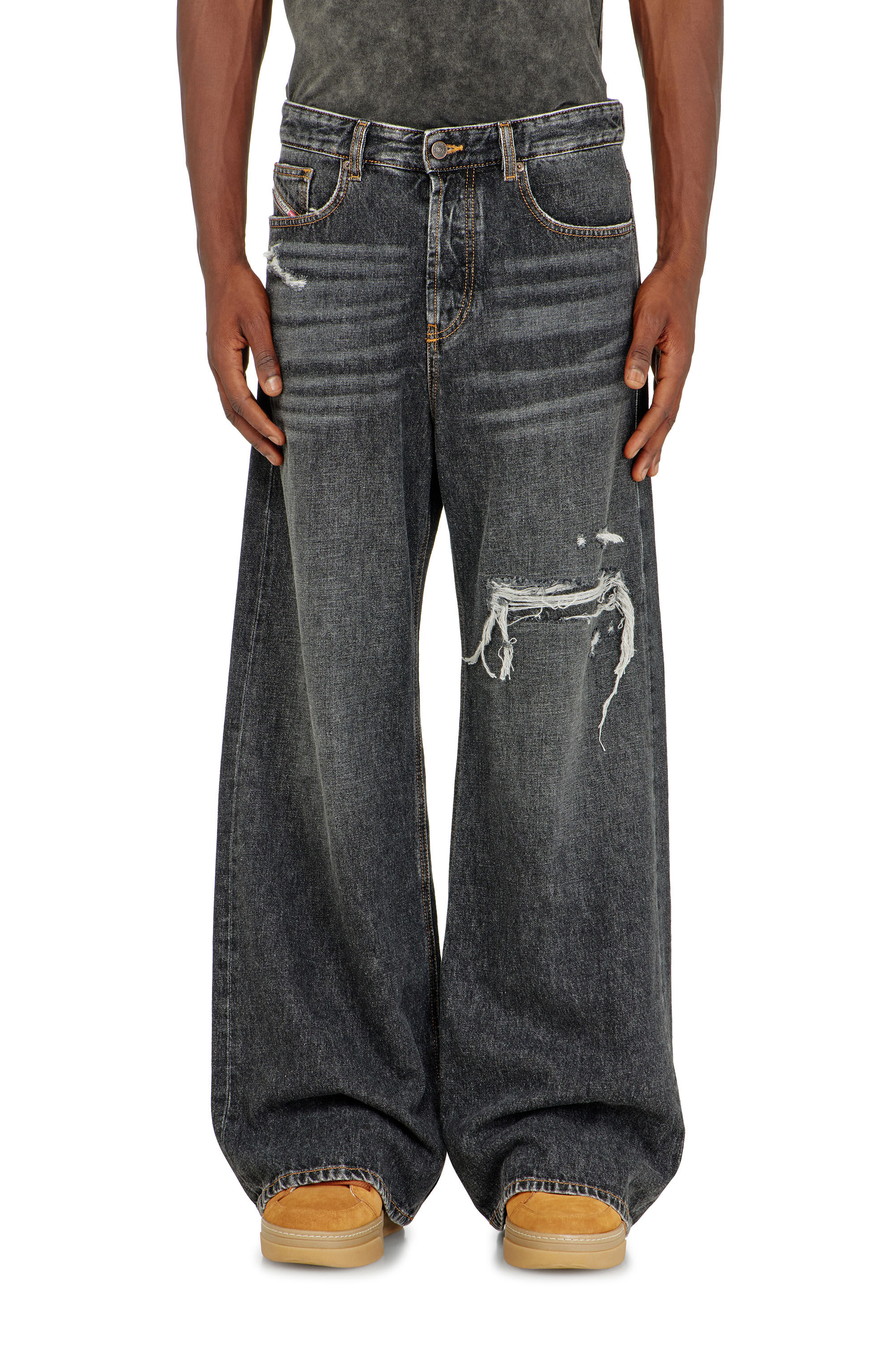 Diesel - Man's Relaxed Jeans D-Rise 007DN, Black/Dark grey - 4