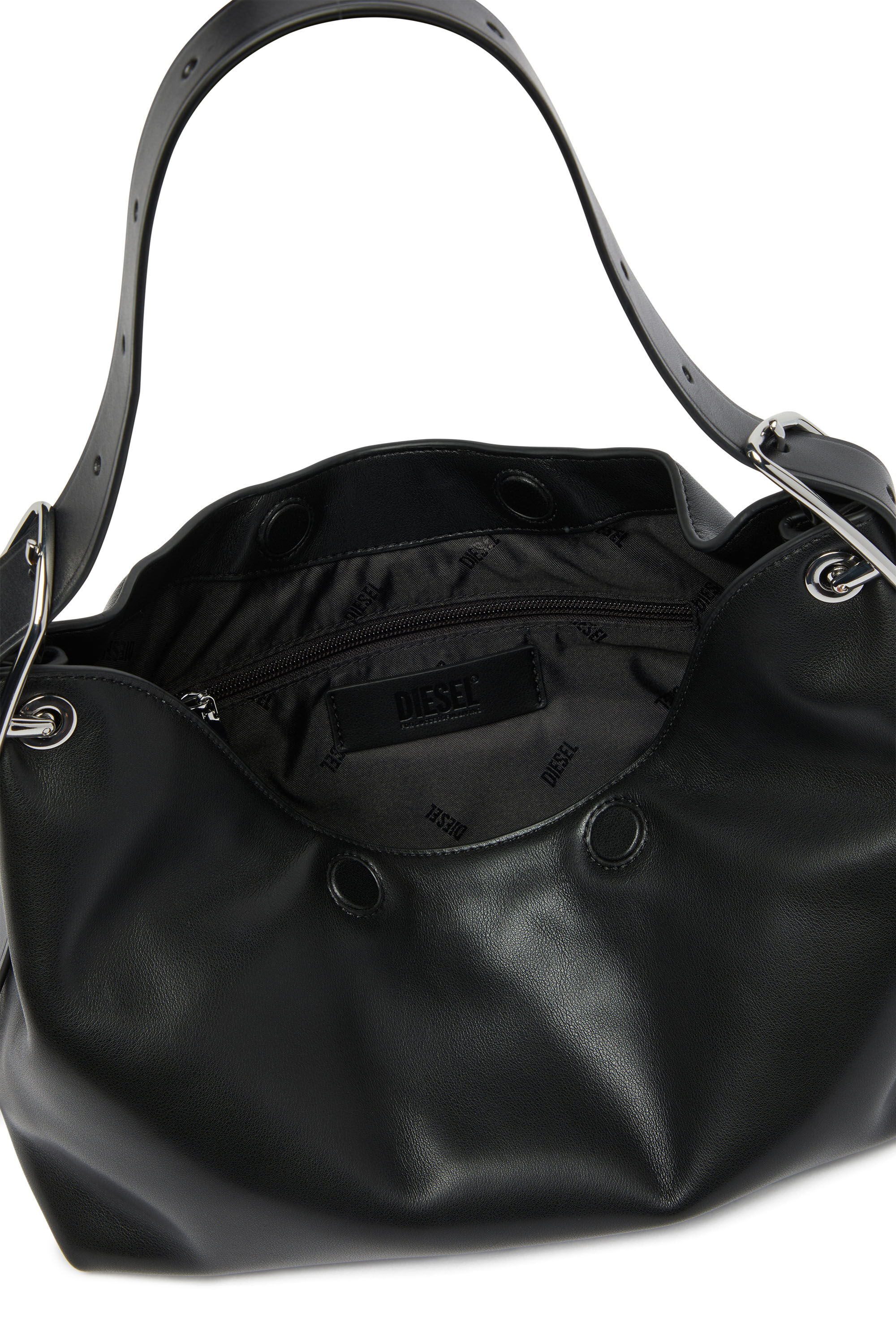 Diesel - D-LINE HOBO S, Woman's D-Line-Leather shoulder bag in Black - 6