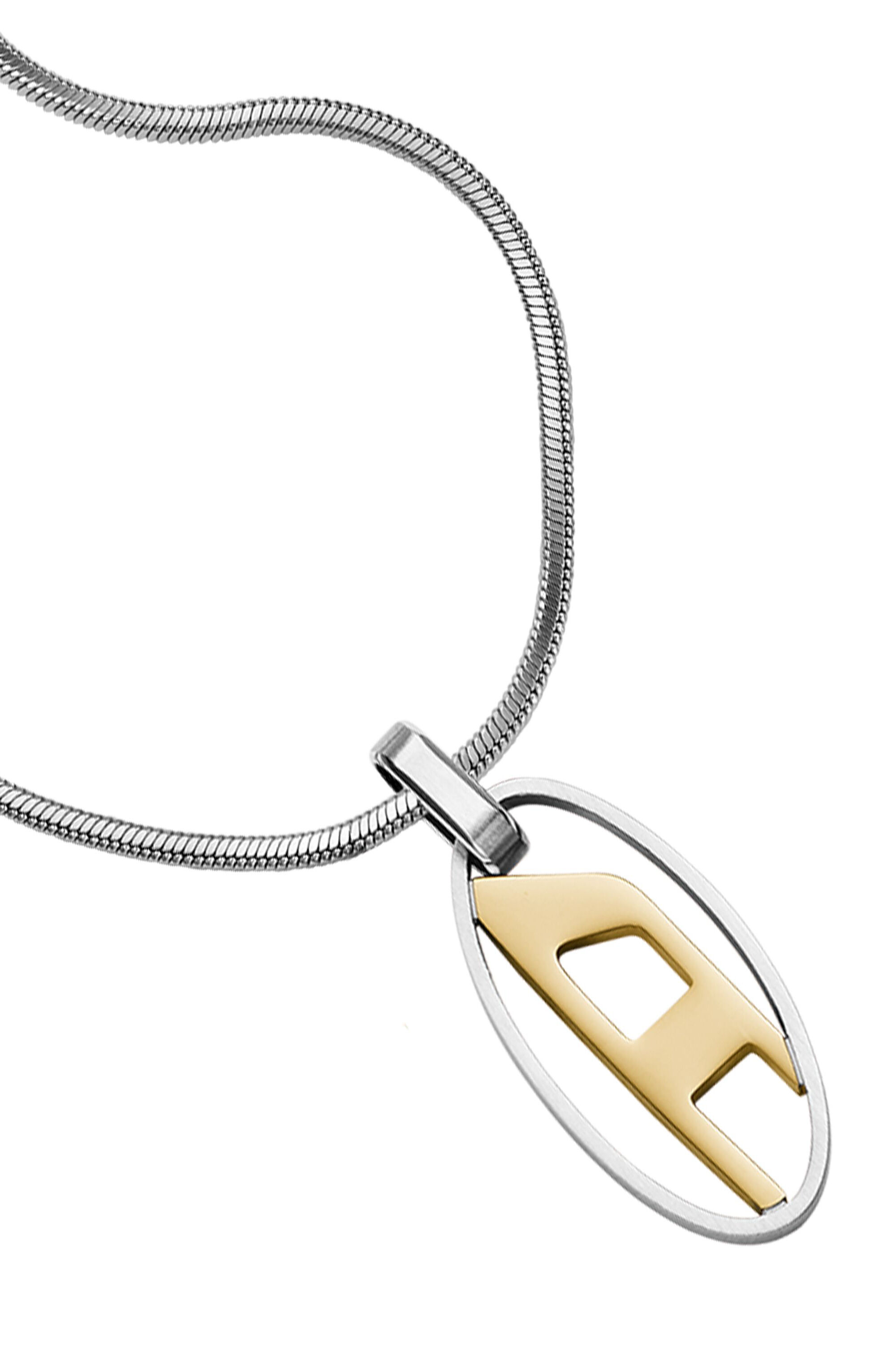 Women's Two-Tone Stainless Steel Pendant Necklace | Silver