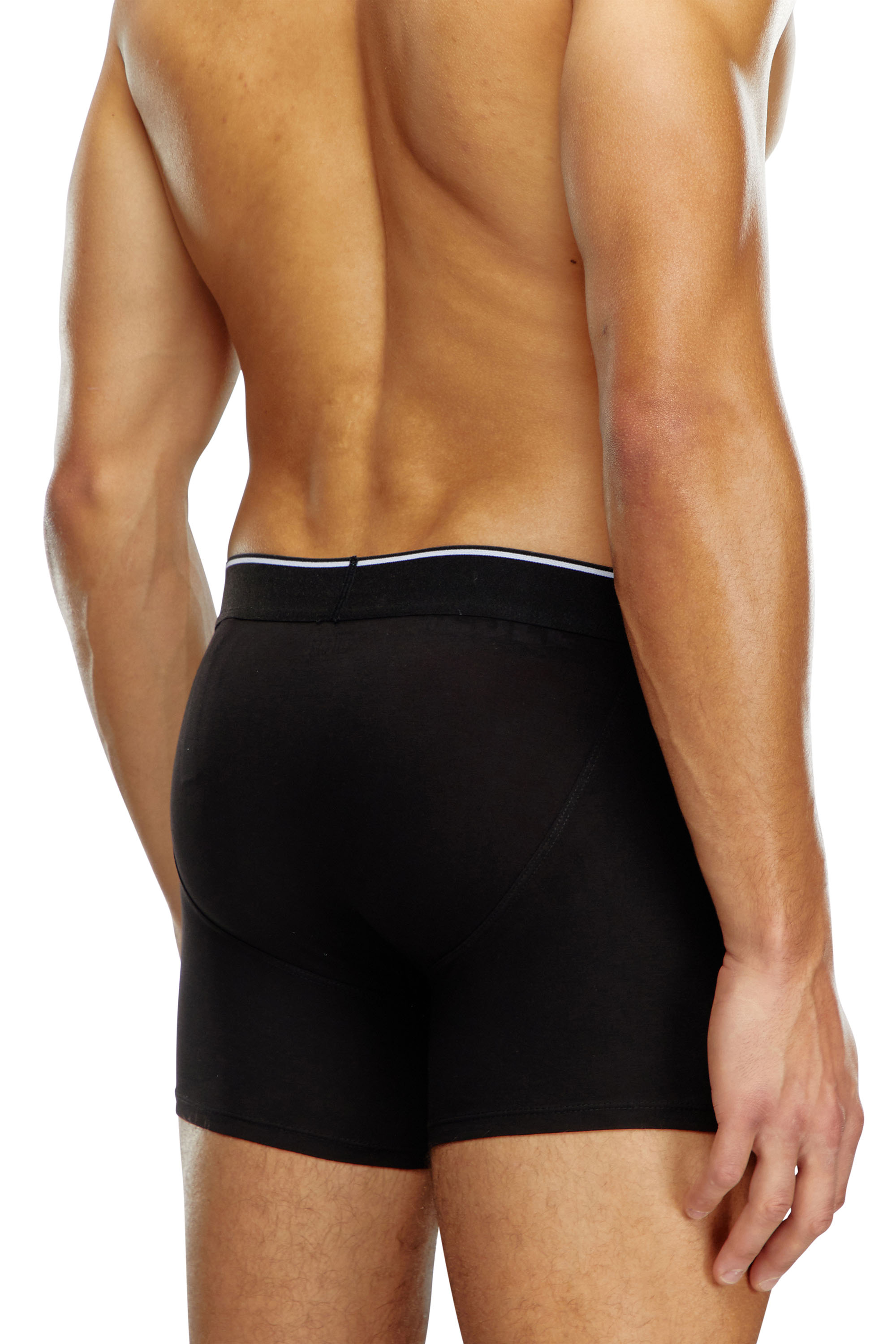 Diesel - UMBX-SEBASTIANTHREEPAC, Man's Three-pack of plain long boxer briefs in Black/Grey - 4