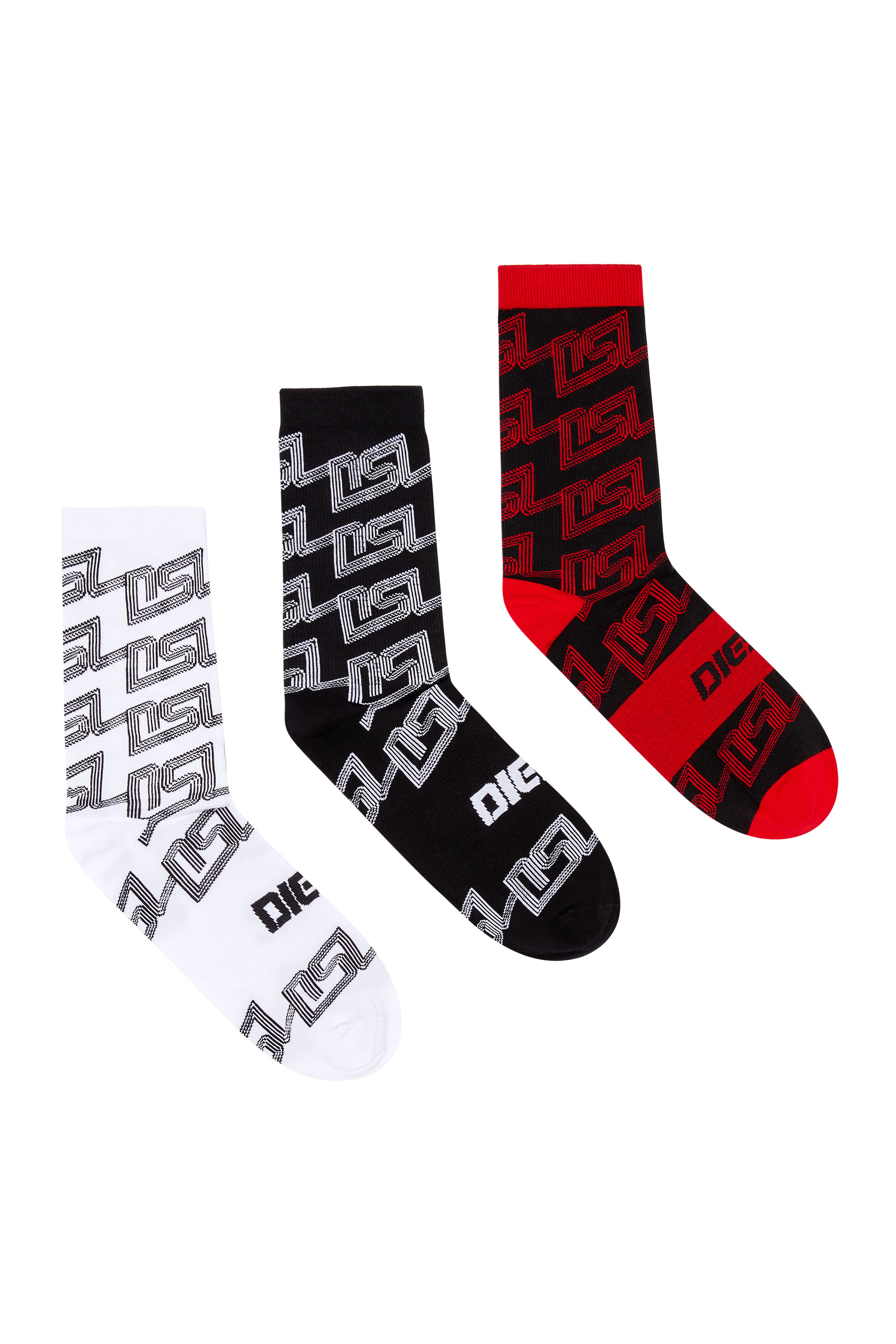 Three-pack of socks with all-over DSL logo
