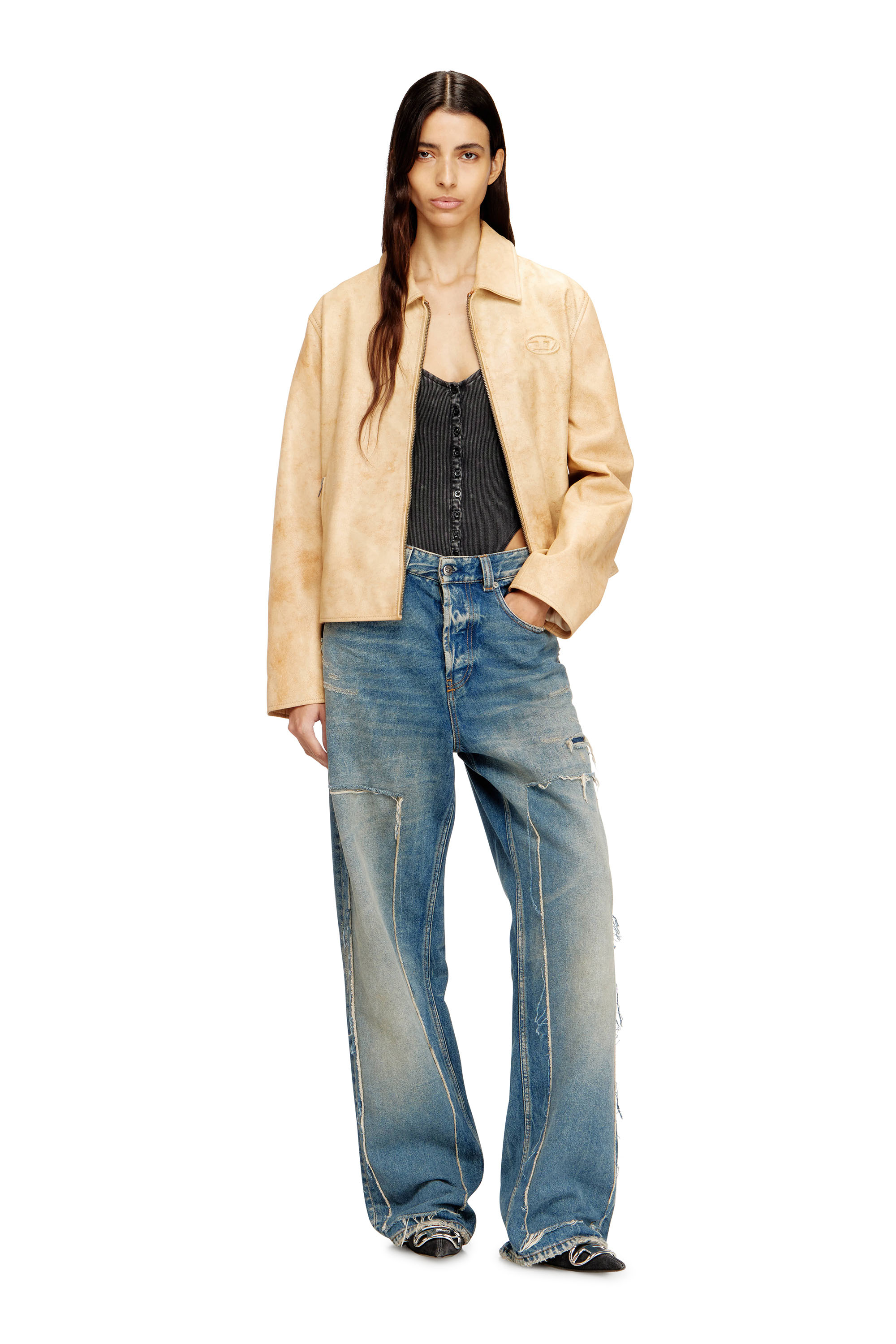 Diesel - L-AMAR-A-FEM-S1, Woman's Coach jacket in treated leather in null - 2