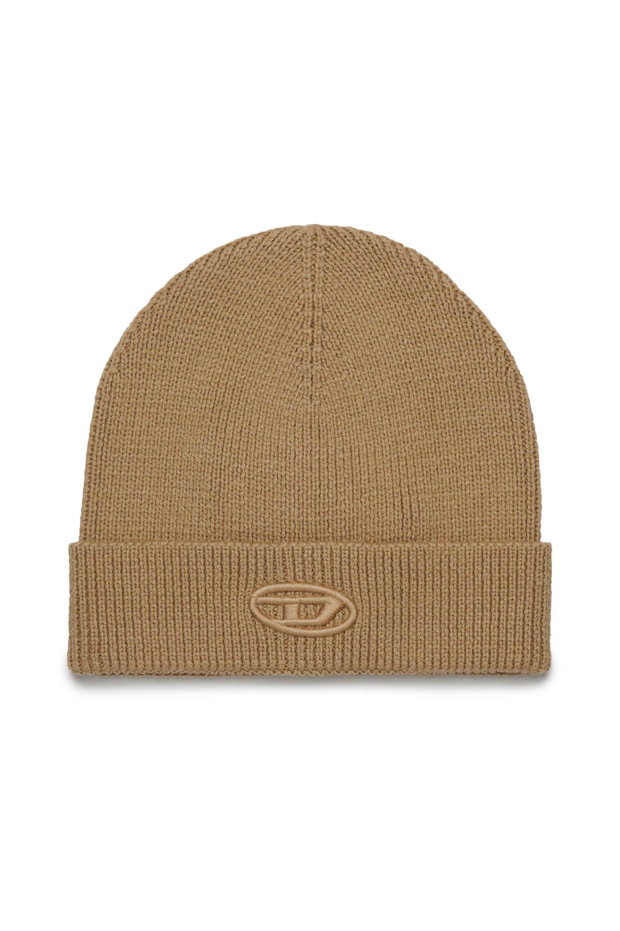 Diesel - FKCODERFULLYC, Unisex's Wool hat with embroidered logo in Light Brown - 1