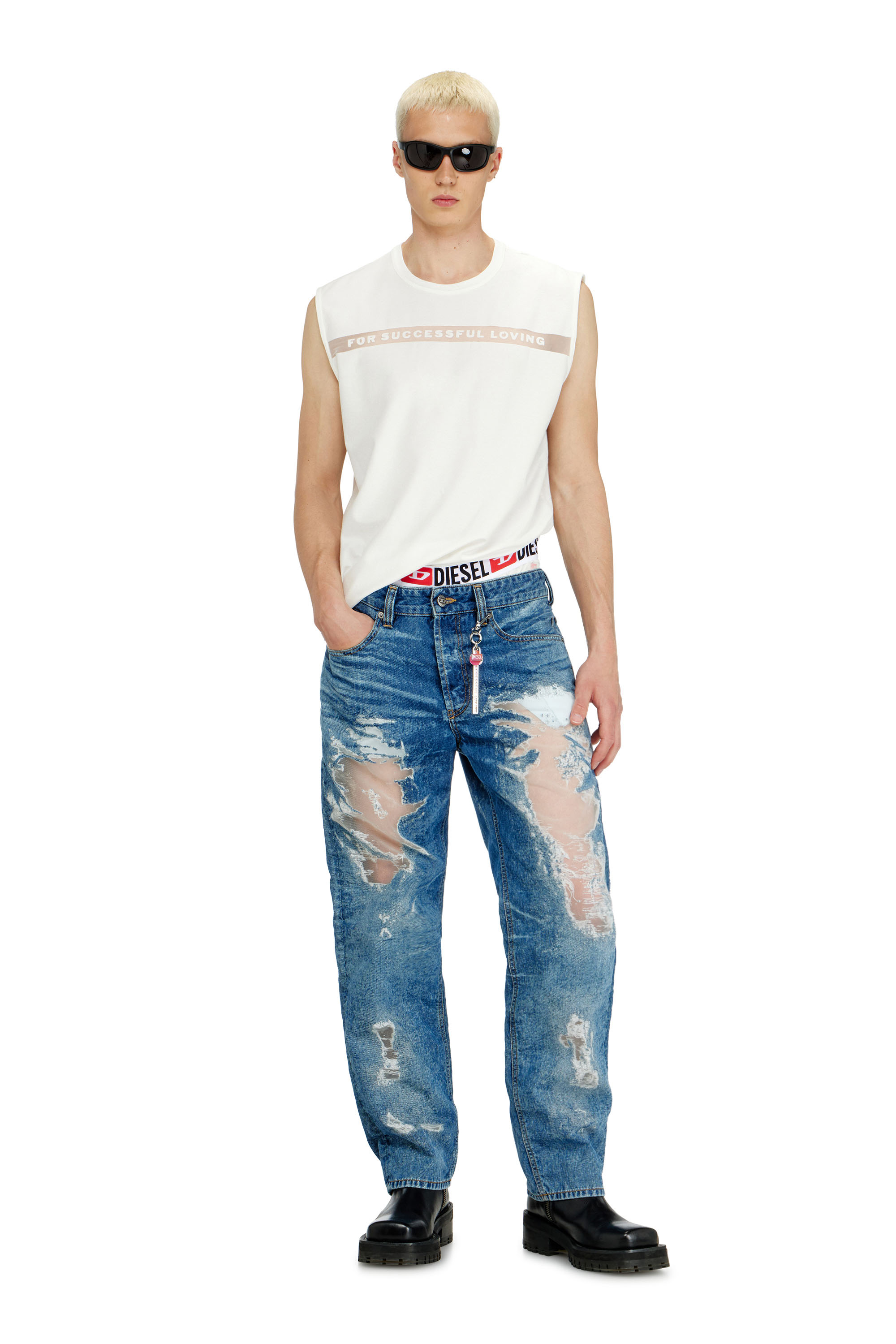 Diesel - PR-T-NORM-BISC-MATI-R, Unisex's Tank top with For Successful Loving logo in White - 1