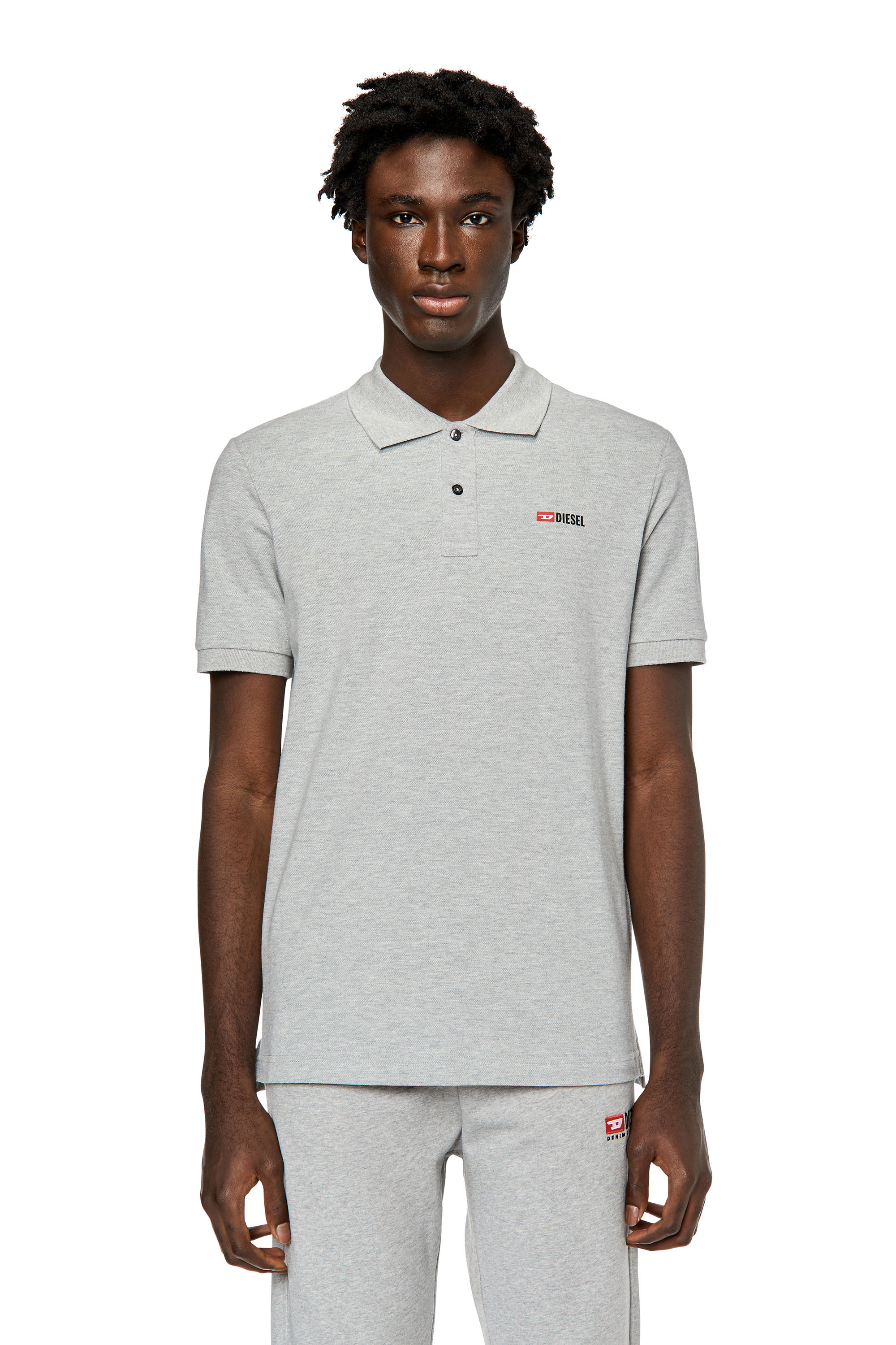 Polo shirt with high-density logo print
