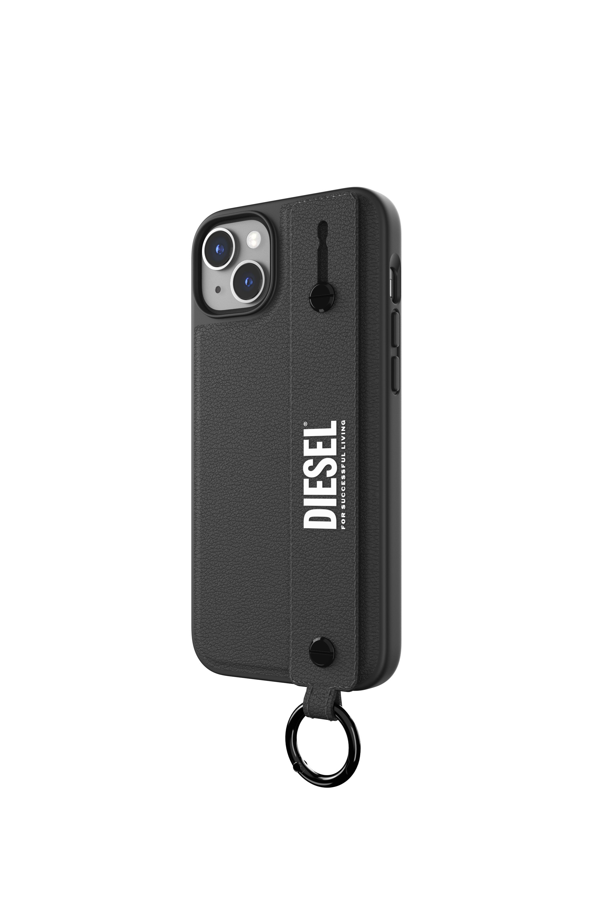 Diesel - 50285 MOULDED CASE, Unisex's Leather handstrap case for iPhone 14 Plus in Black - 4