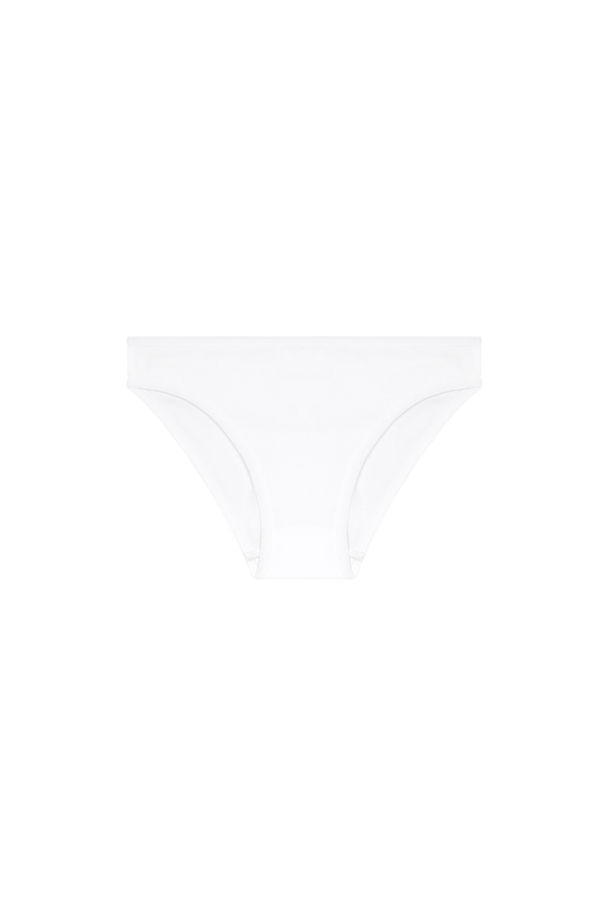Diesel - UFPN-D-OVAL-HIGH-WAISTED-BRIEF, Woman's Ribbed briefs with Oval D plaque in White - 2