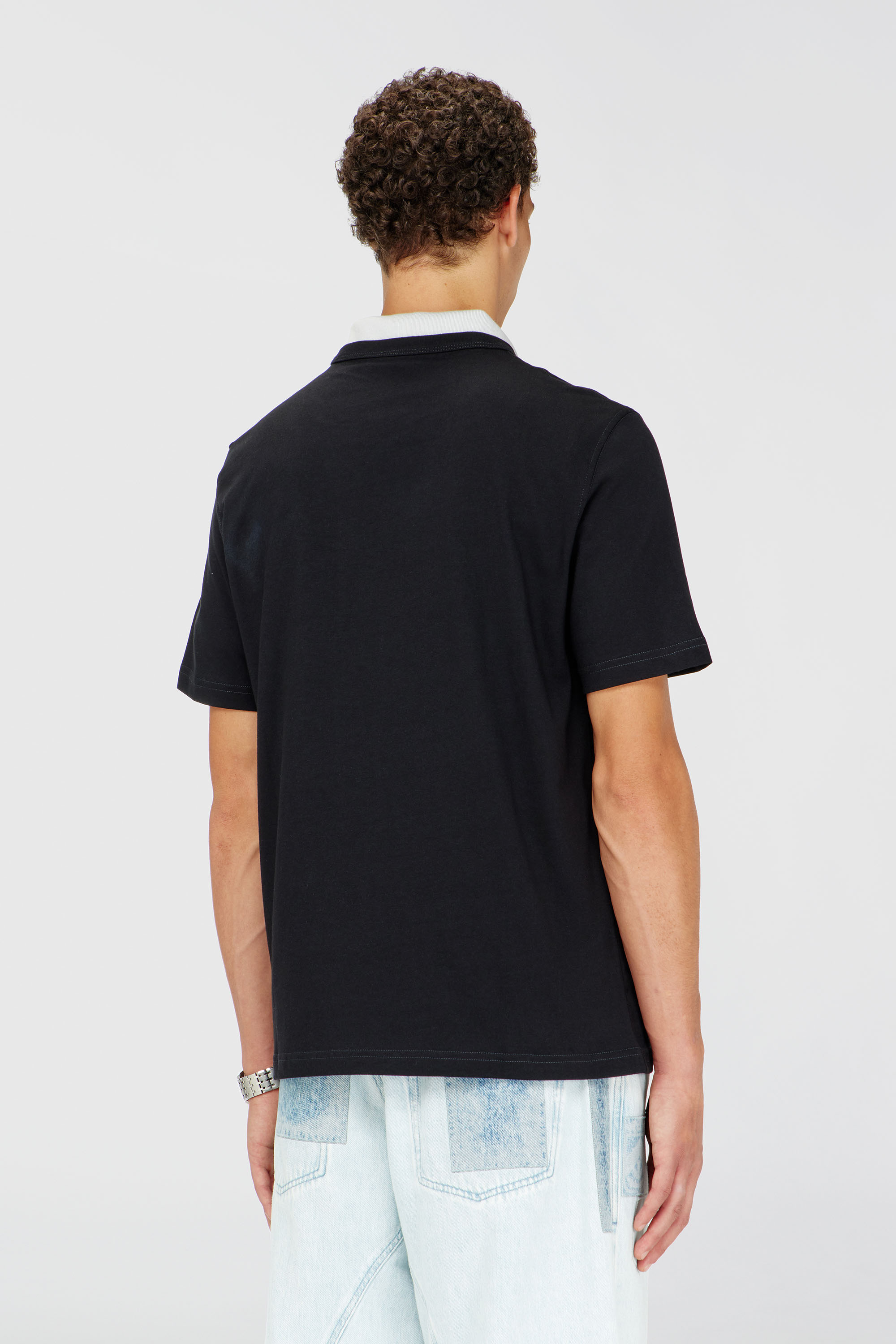 Diesel - T-ADJUST-Q6, Man's T-shirt with crumpled-effect logo in Black - 4