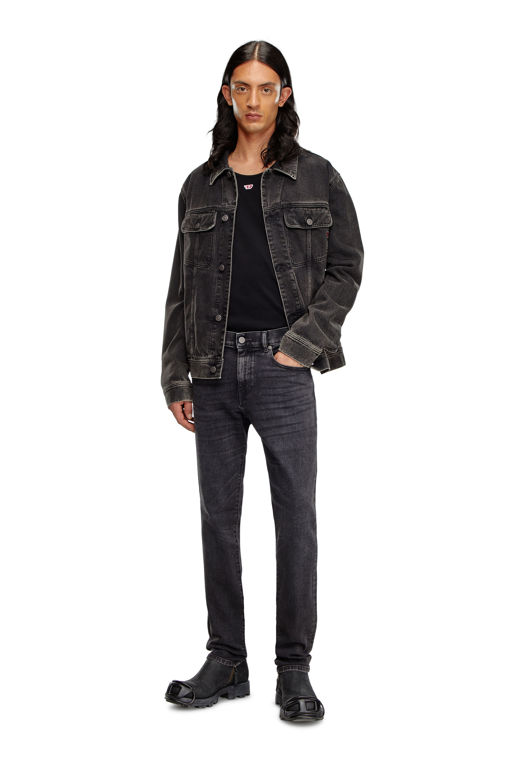 Diesel - Slim Jeans 2019 D-Strukt 09B83, Black/Dark grey - Image 6