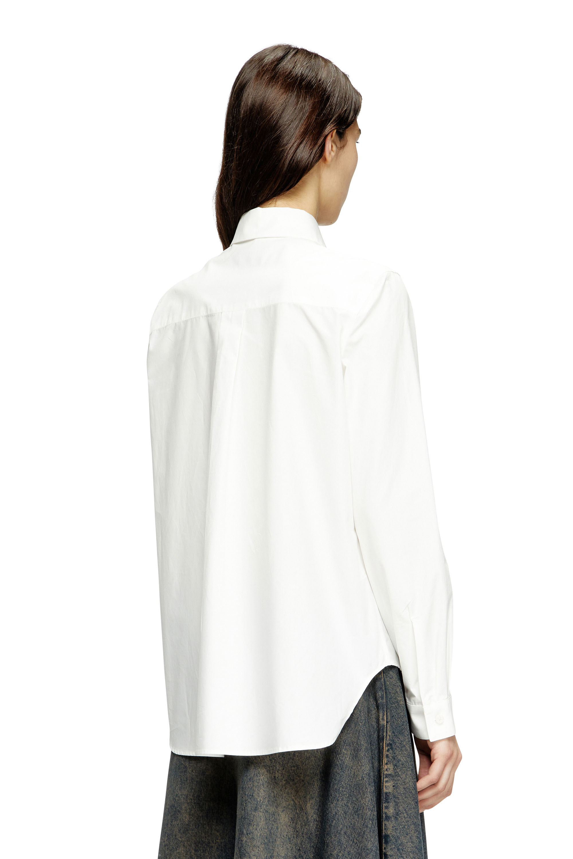 Diesel - C-RONOS, Woman's Poplin shirt with Oval D in null - 4