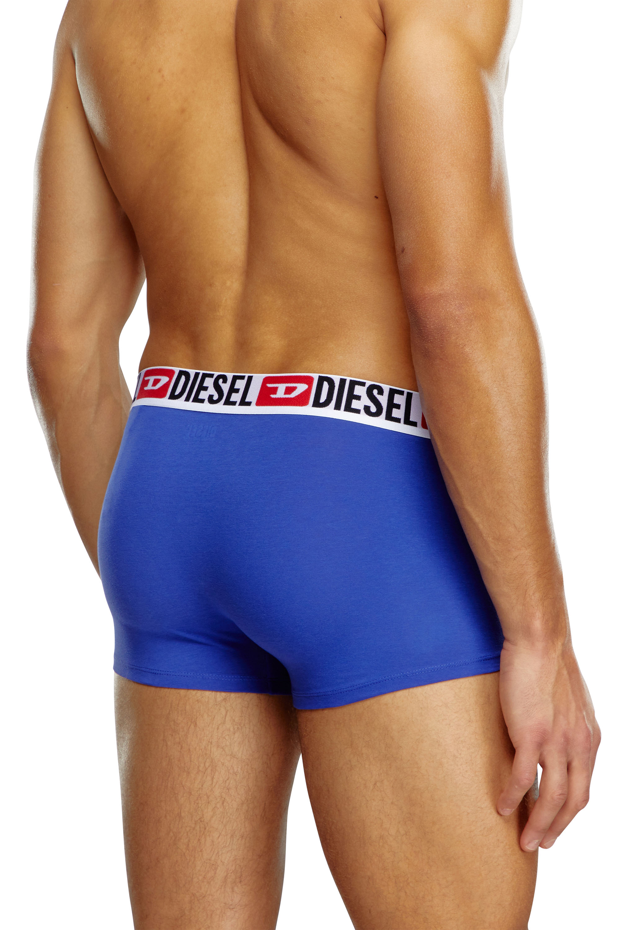 Diesel - UMBX-DAMIENTHREEPACK, Man's Three-pack of all-over logo waist boxers in Blue/Grey - 3