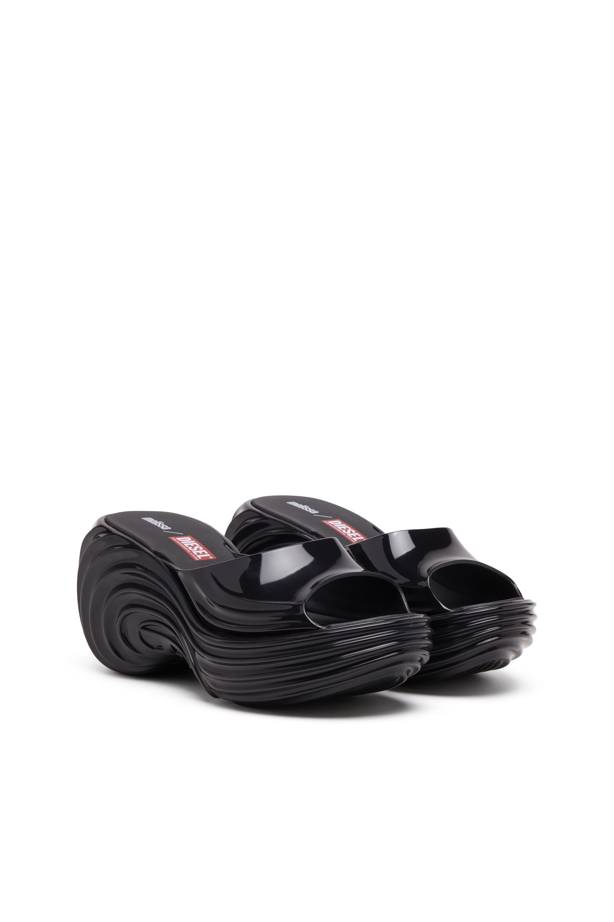 Diesel - MELISSA QUANTUM PLATFORM, Woman's Platform mule in Melflex&reg; in Black - 3