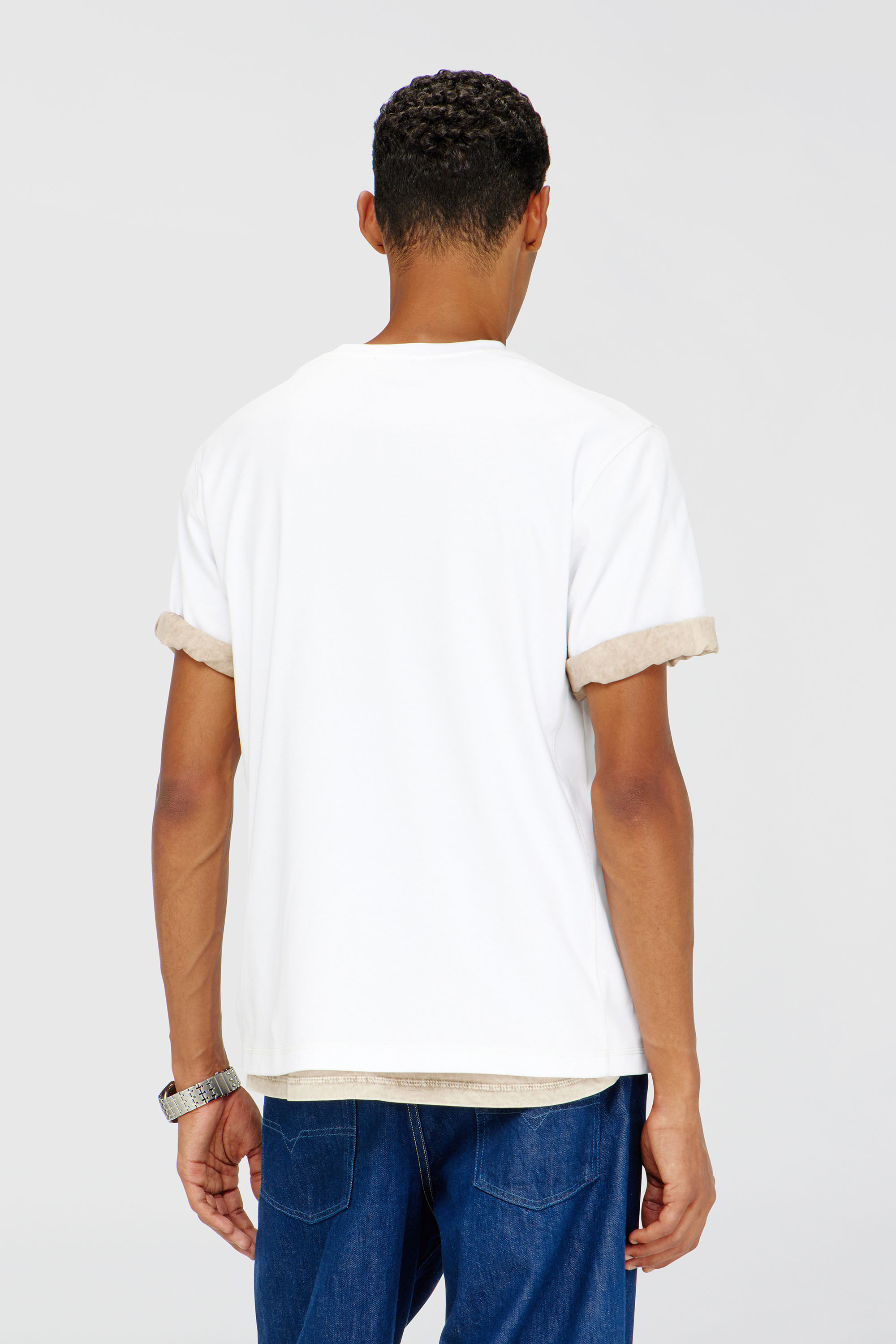 Diesel - T-MADJUST-TR, Man's Regular T-shirt with crew neck and Oval D in White - 4