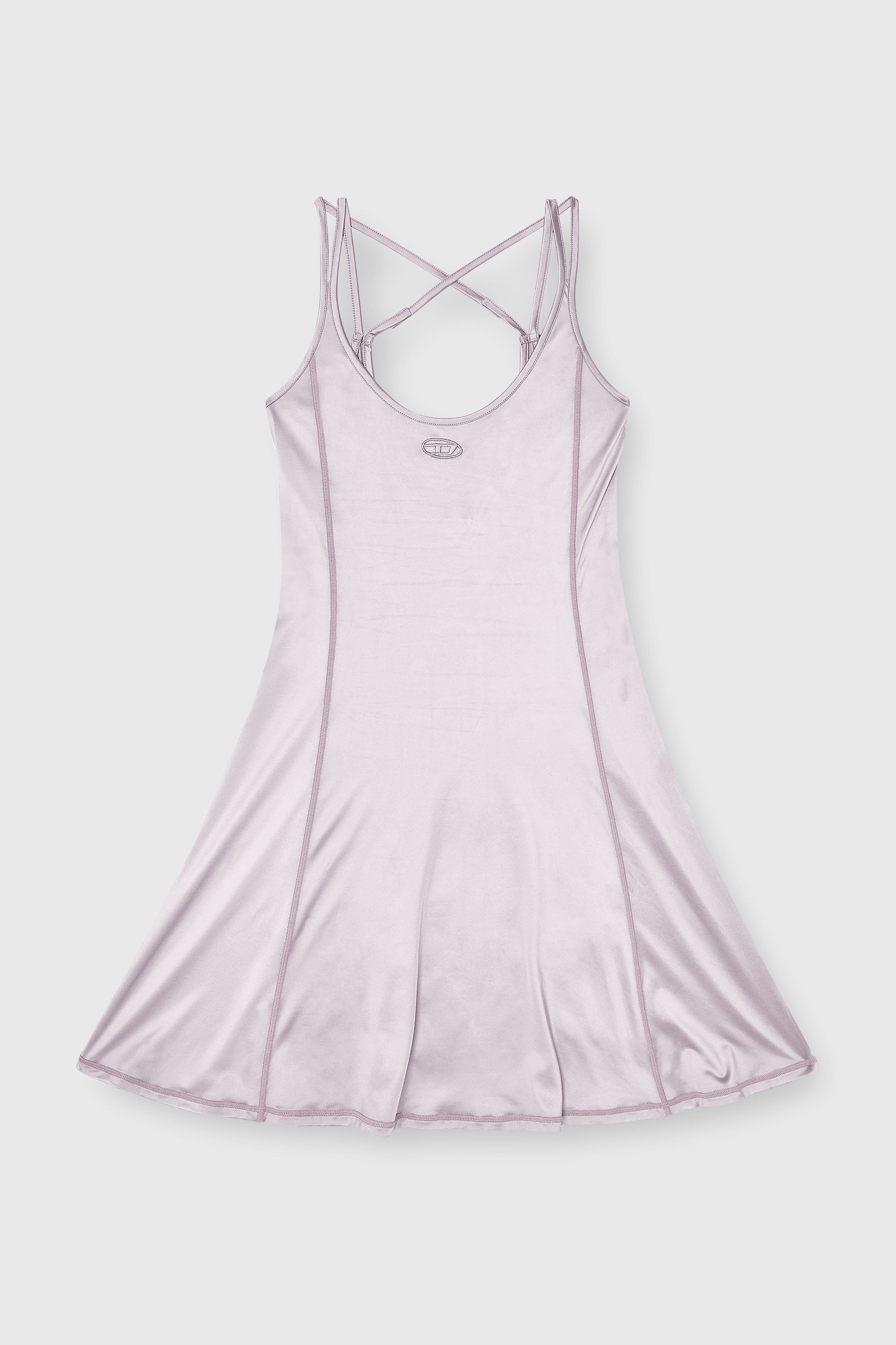 Diesel - D-IMMY, Woman's Fluid mini dress with double straps in Lilac - 1