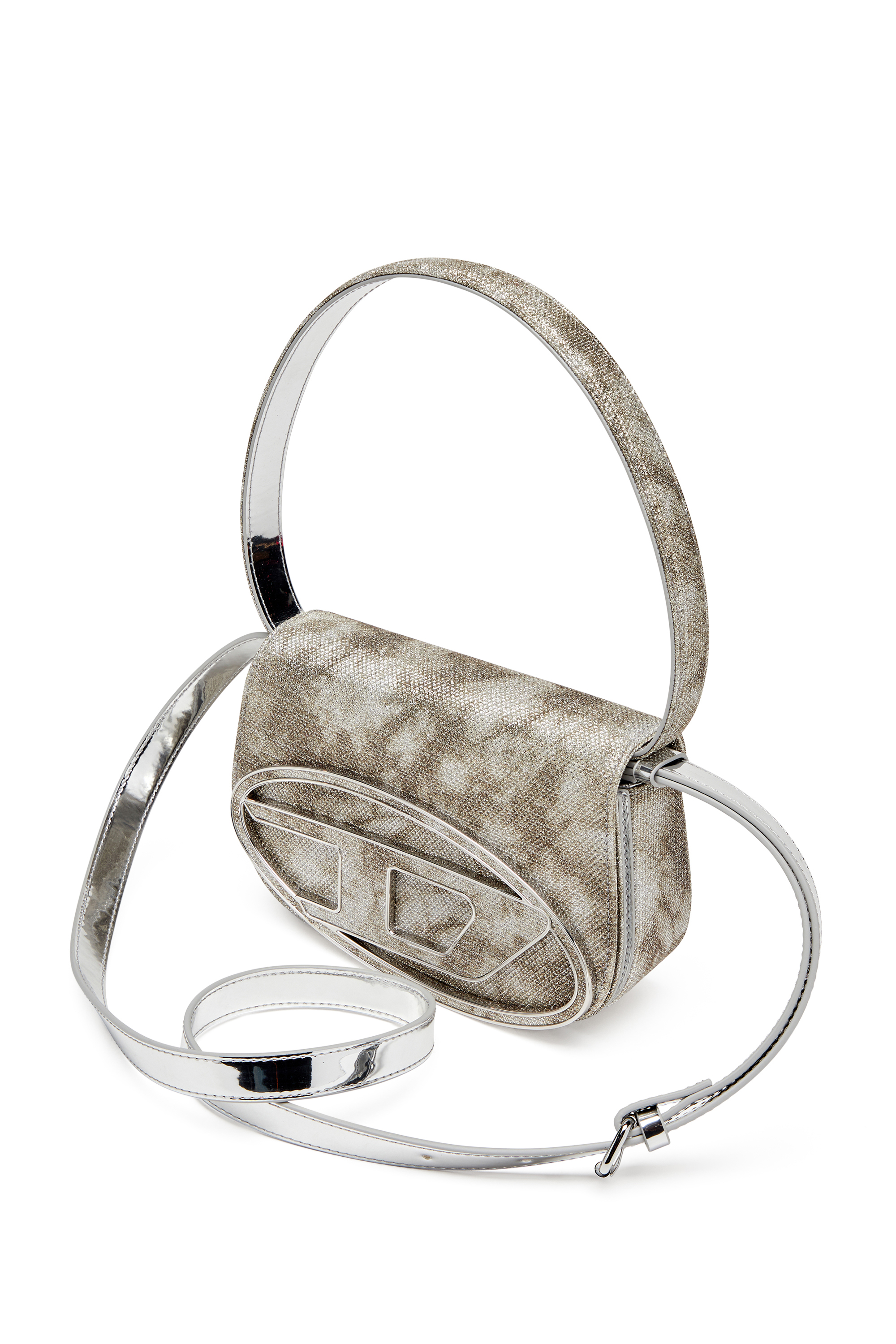 Diesel - 1DR, Woman's 1DR-Iconic shoulder bag in shimmer fabric in Military Green - 5