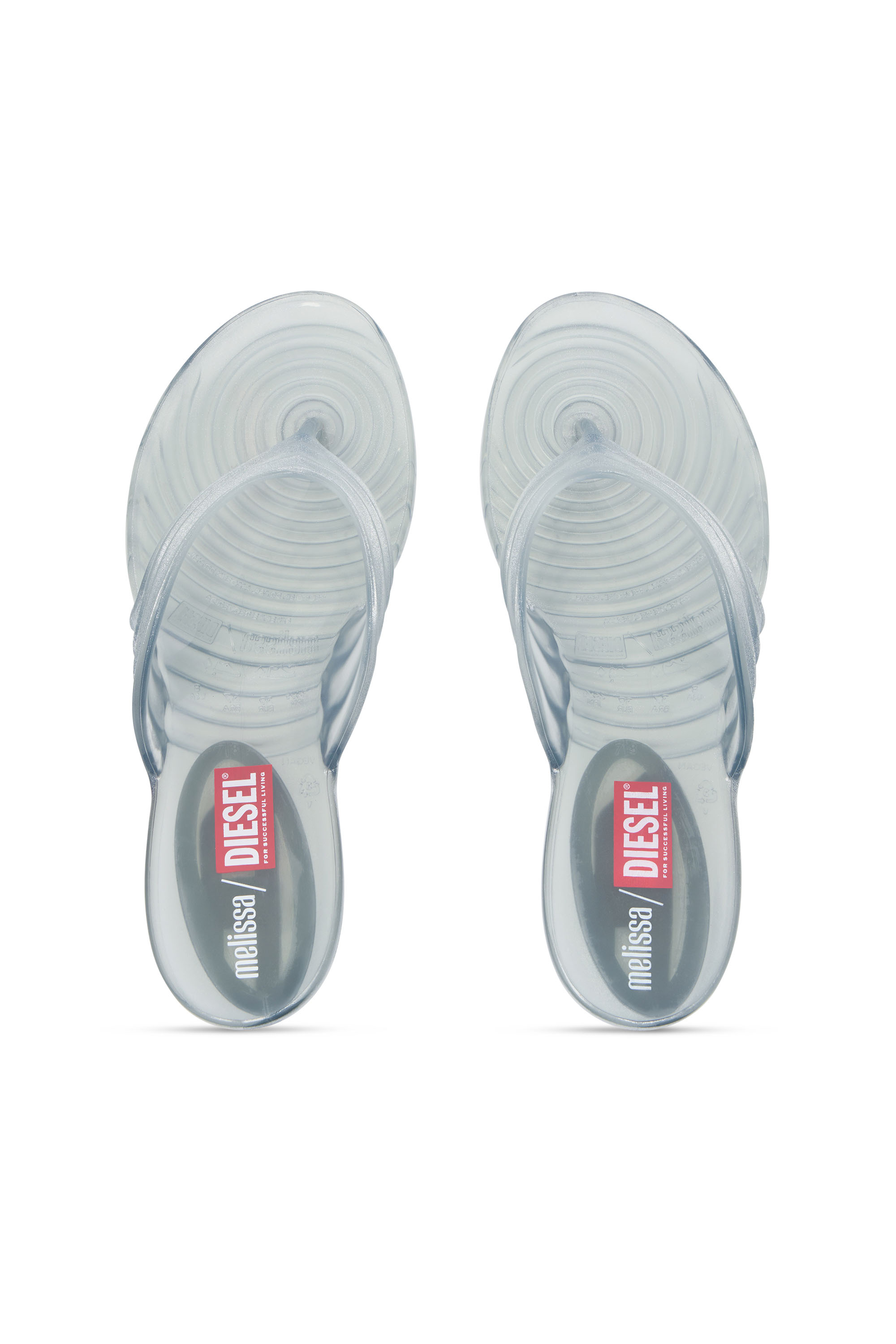 Diesel - MELISSA QUANTUM THONG, Woman's Sculptural flip-flops in Melflex&reg; in Light Grey - 4