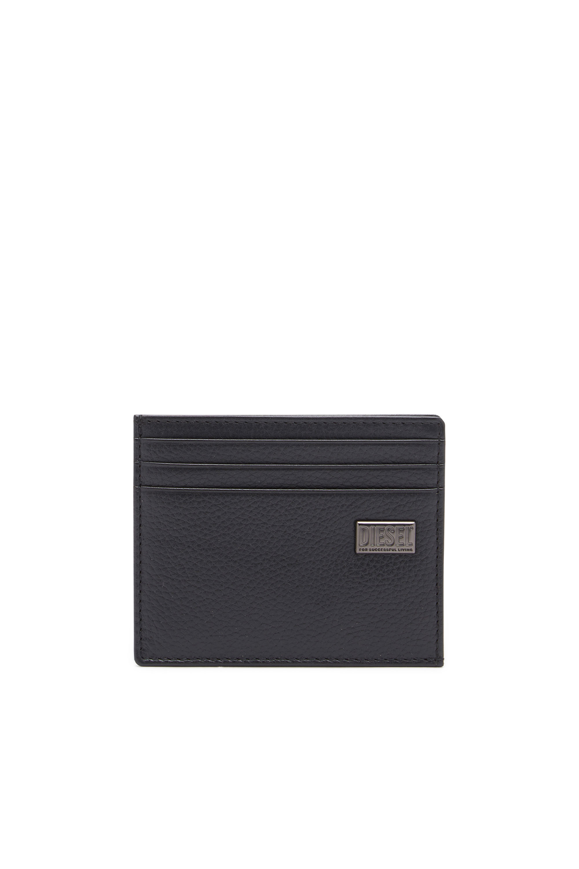 Card holder in grainy leather