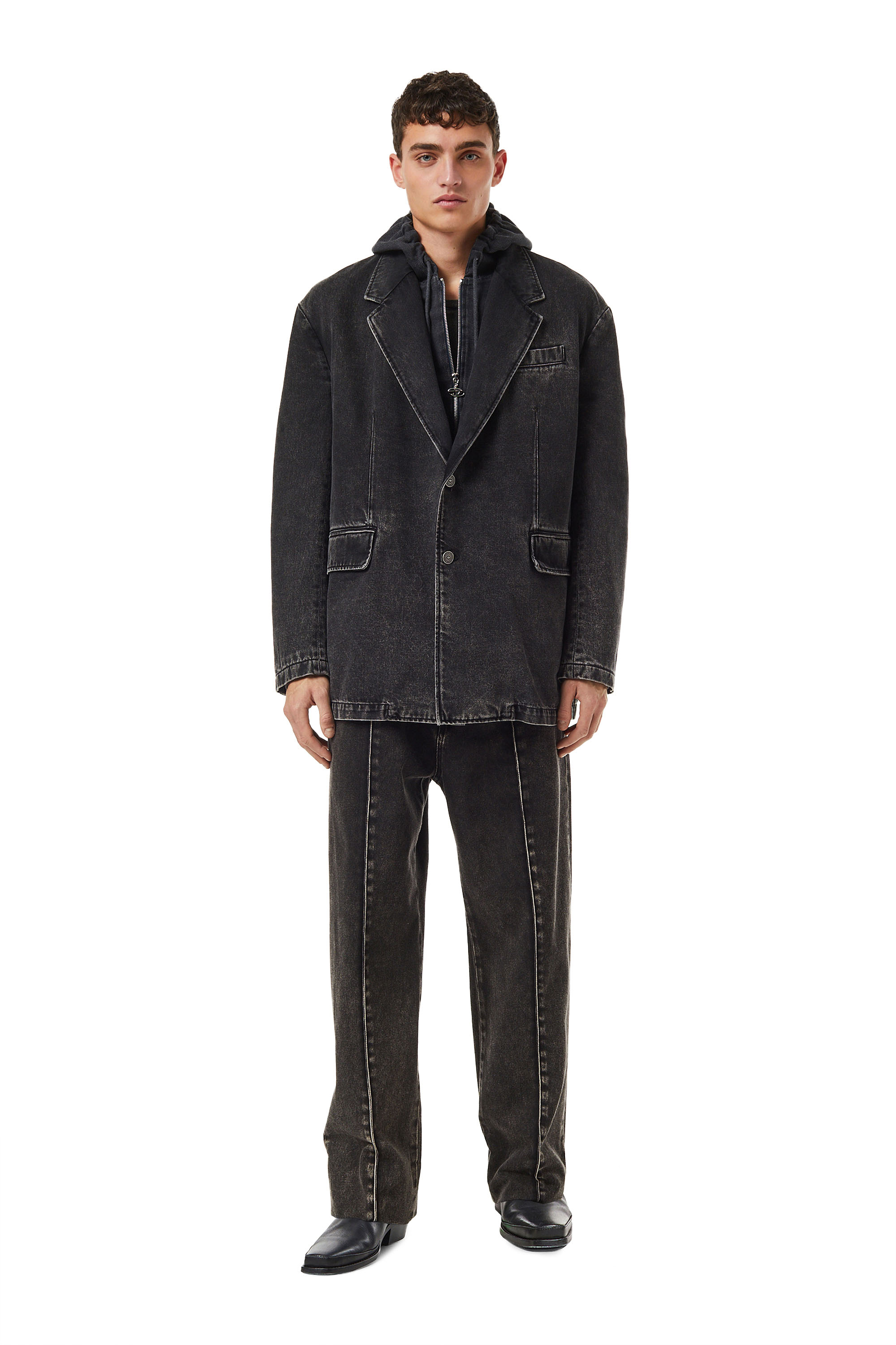 Diesel - Straight Jeans D-Chino-Work 09B87, Black/Dark grey - Image 5