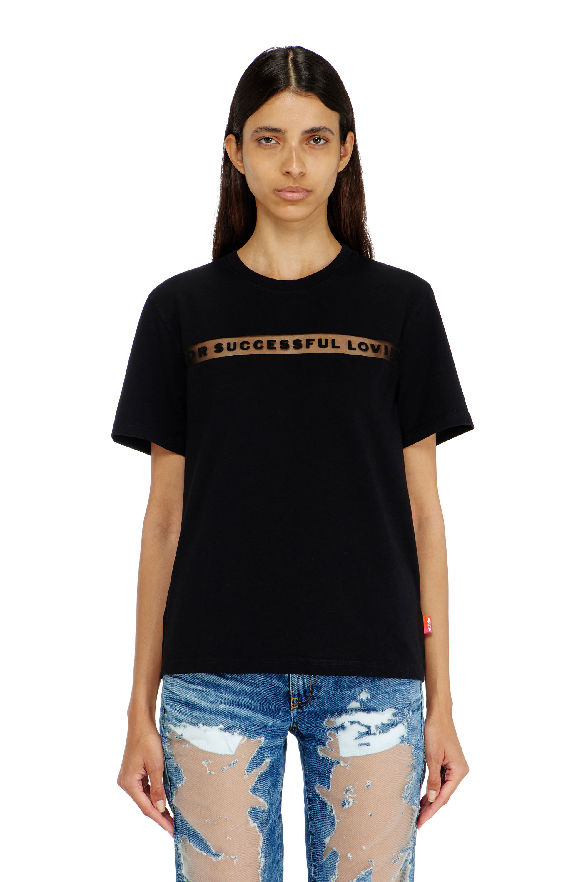 Diesel - PR-T-NOTS-CHI-R, Unisex's T-shirt with For Successful Loving logo in Black - 5