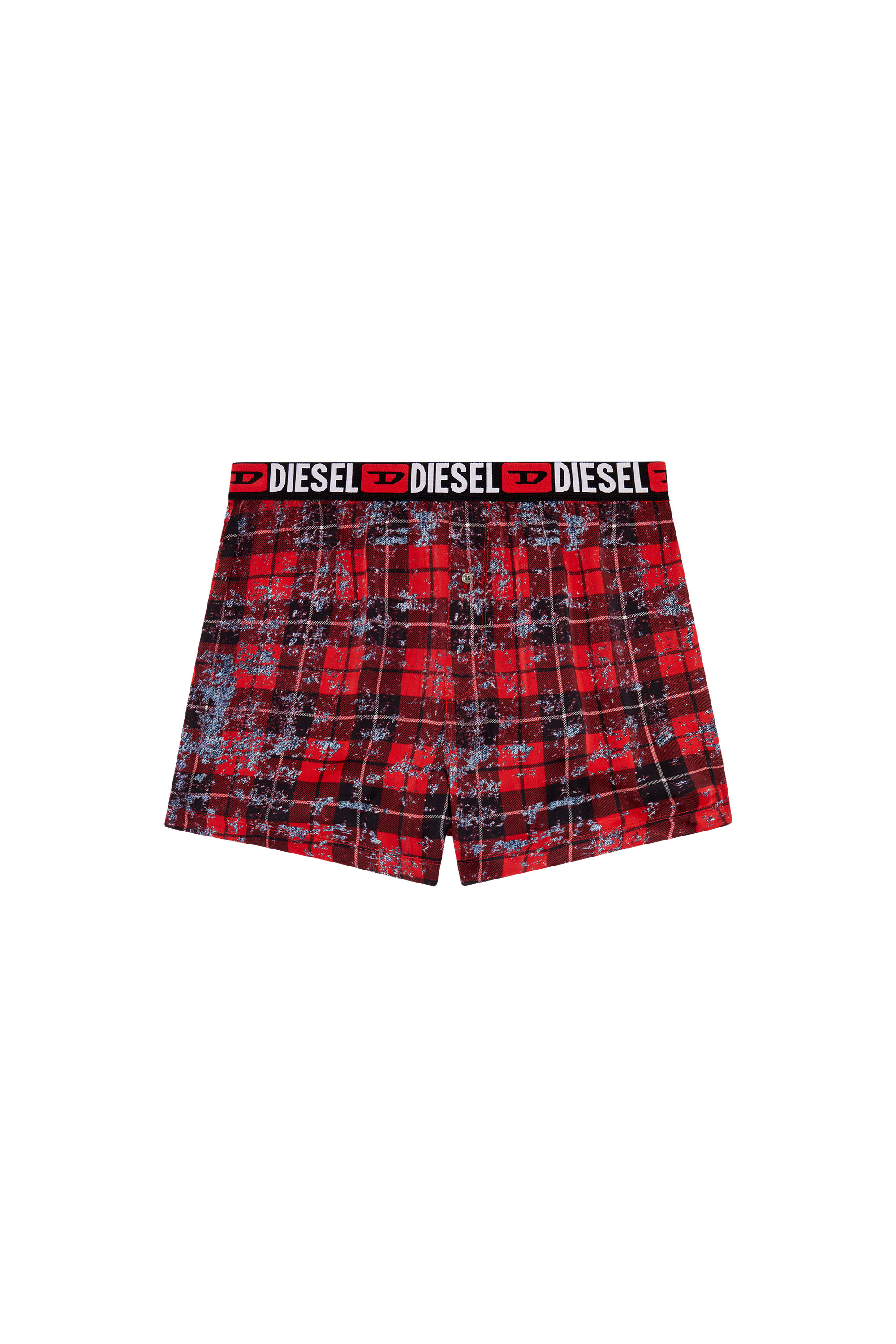 Viscose boxers with check and denim print