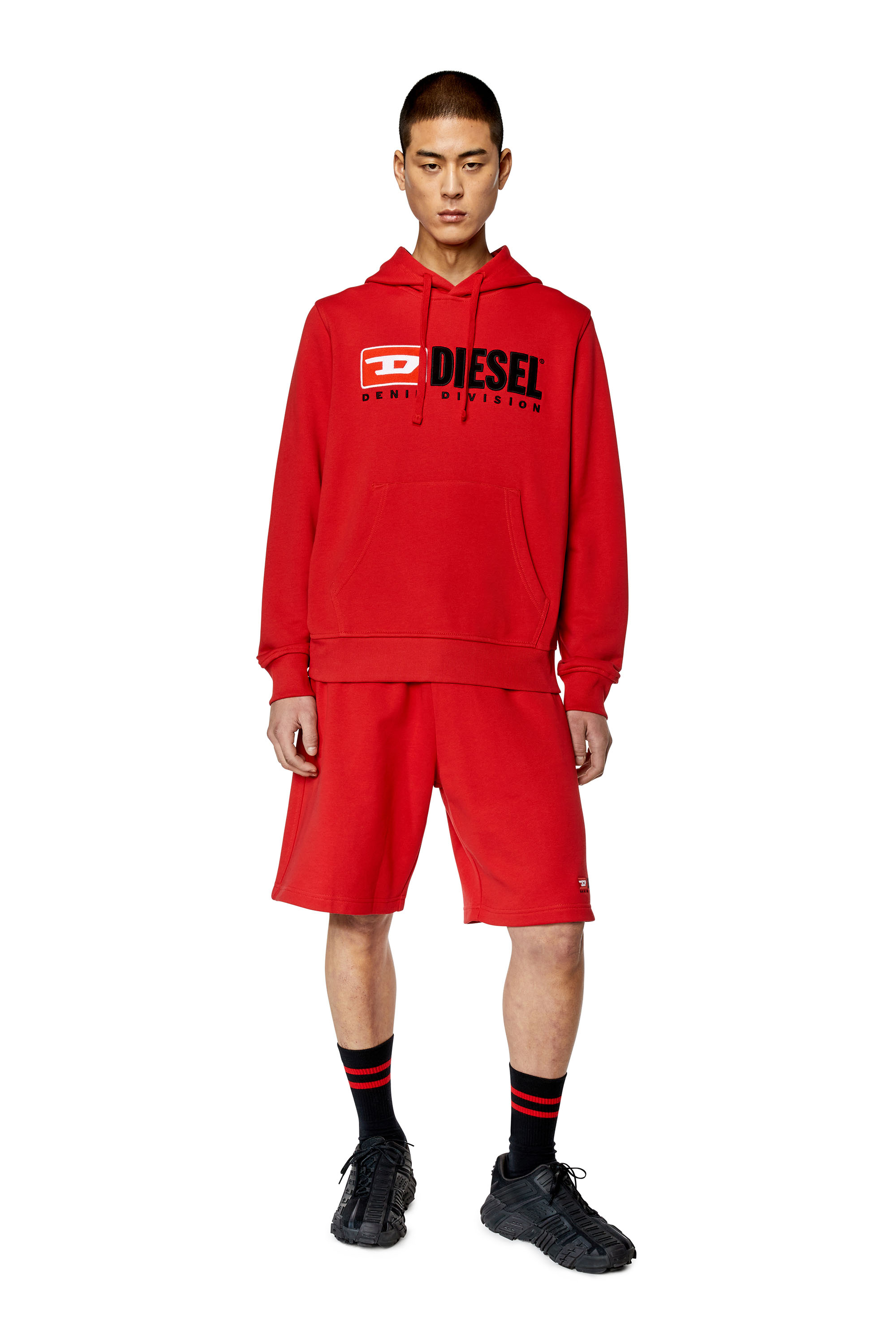 Diesel - P-CROWN-DIV, Man's Sweat shorts with embroidered logo in Red - 2