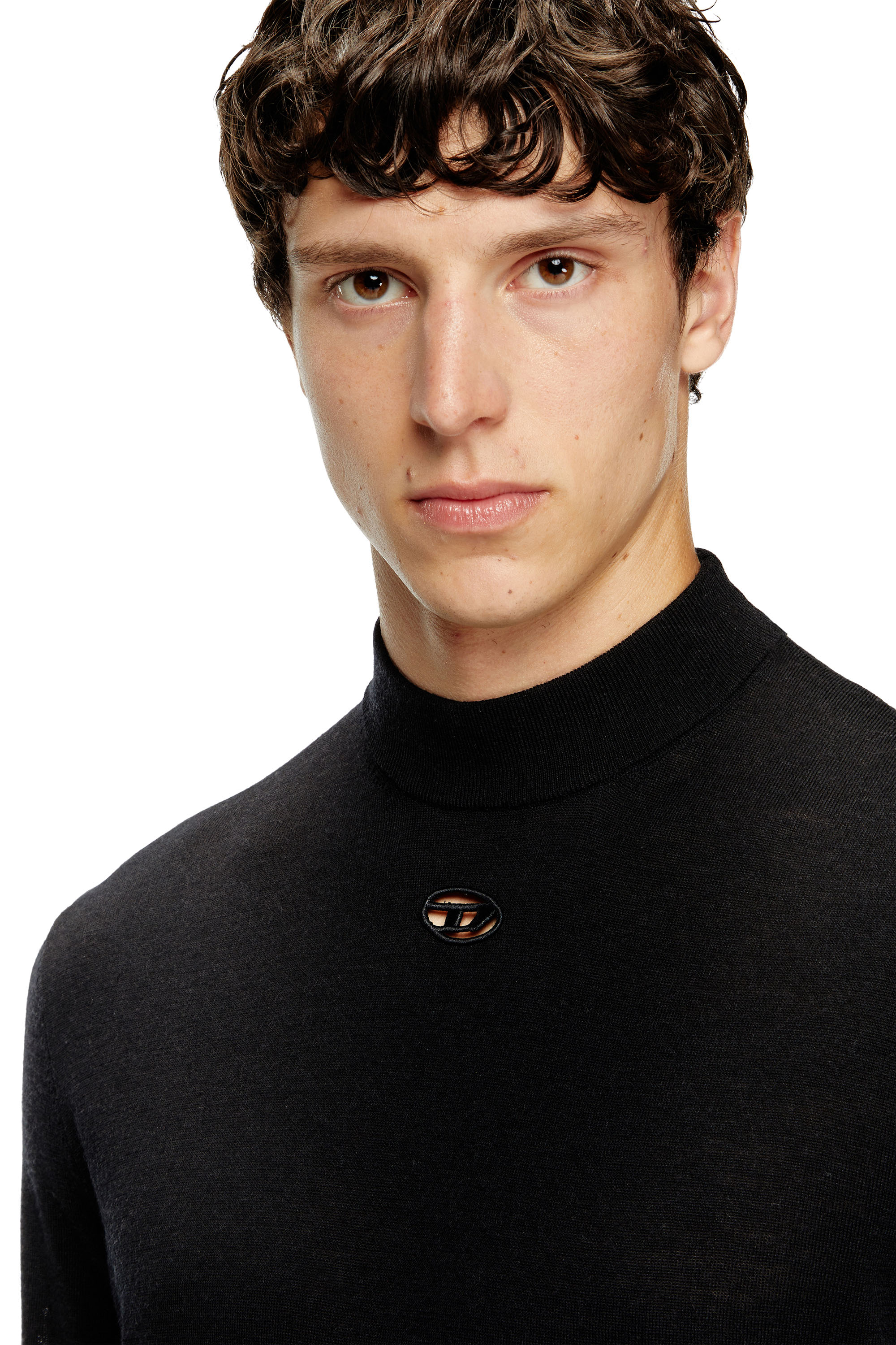 Diesel - K-GIL, Man's Wool turtleneck jumper in Black - 5
