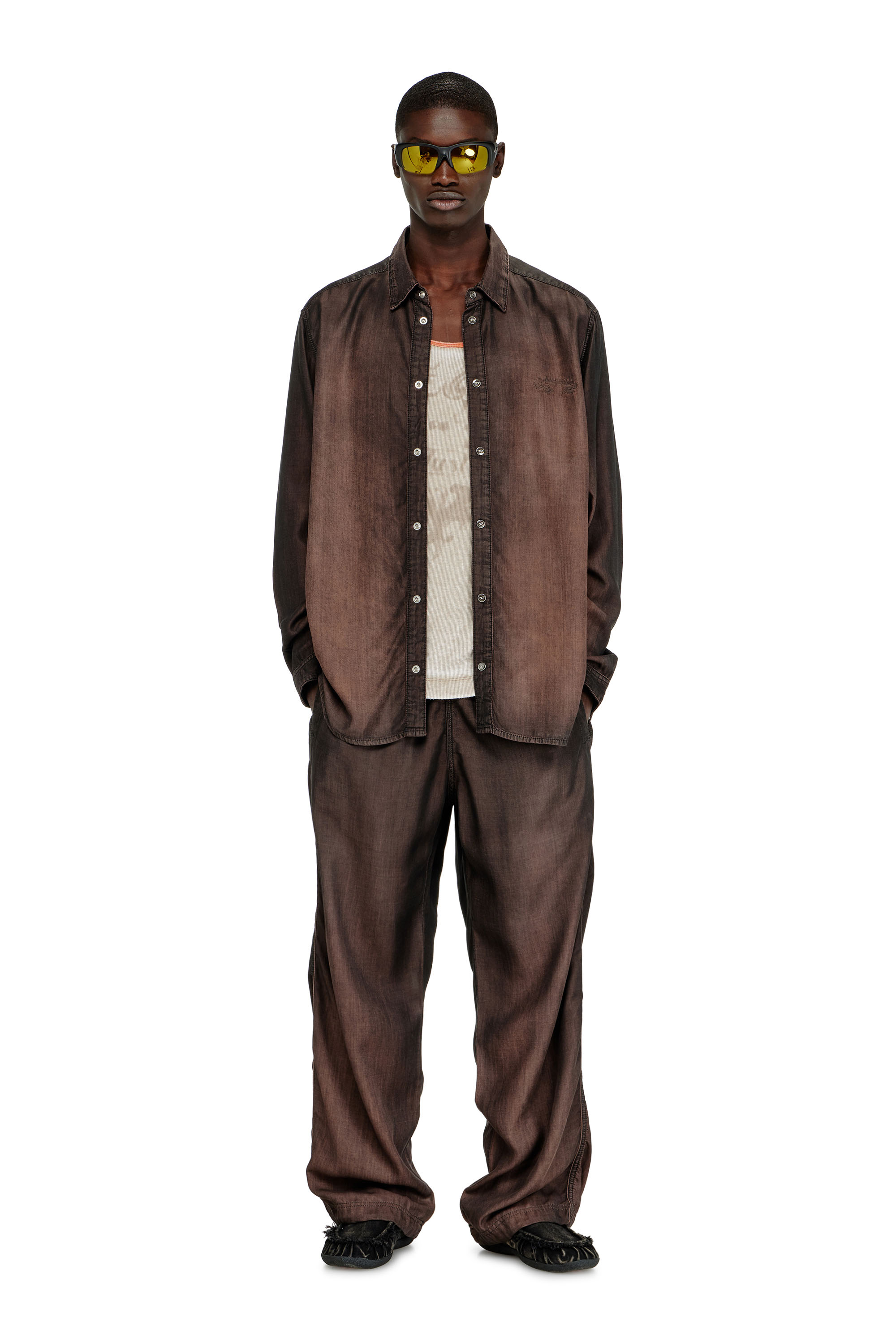 Diesel - D-SIMPLY-S16, Man's Shirt in fluid coated denim in null - 2