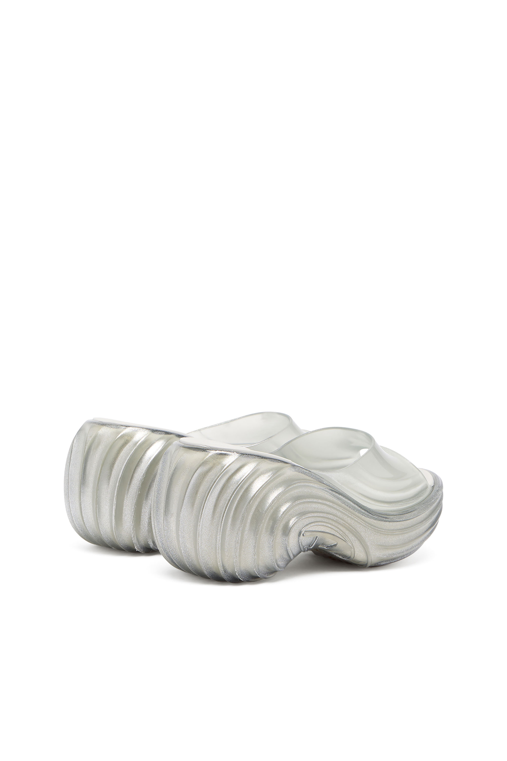 Diesel - MELISSA QUANTUM PLATFORM, Woman's Platform mule in Melflex&reg; in Silver - 4