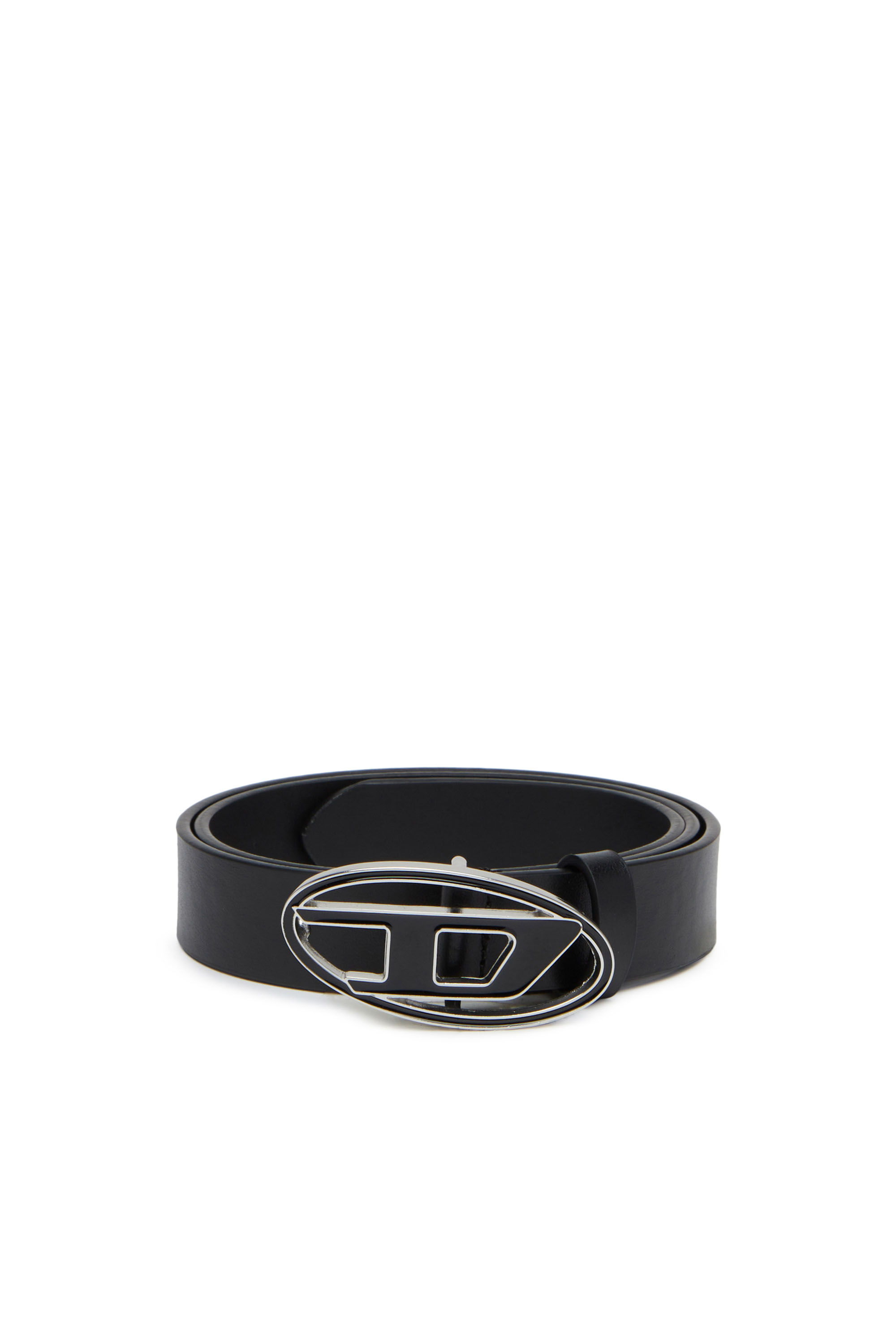 Diesel - B-1DR 25, Woman's 2.4cm leather belt with enamelled buckle in Black - 1