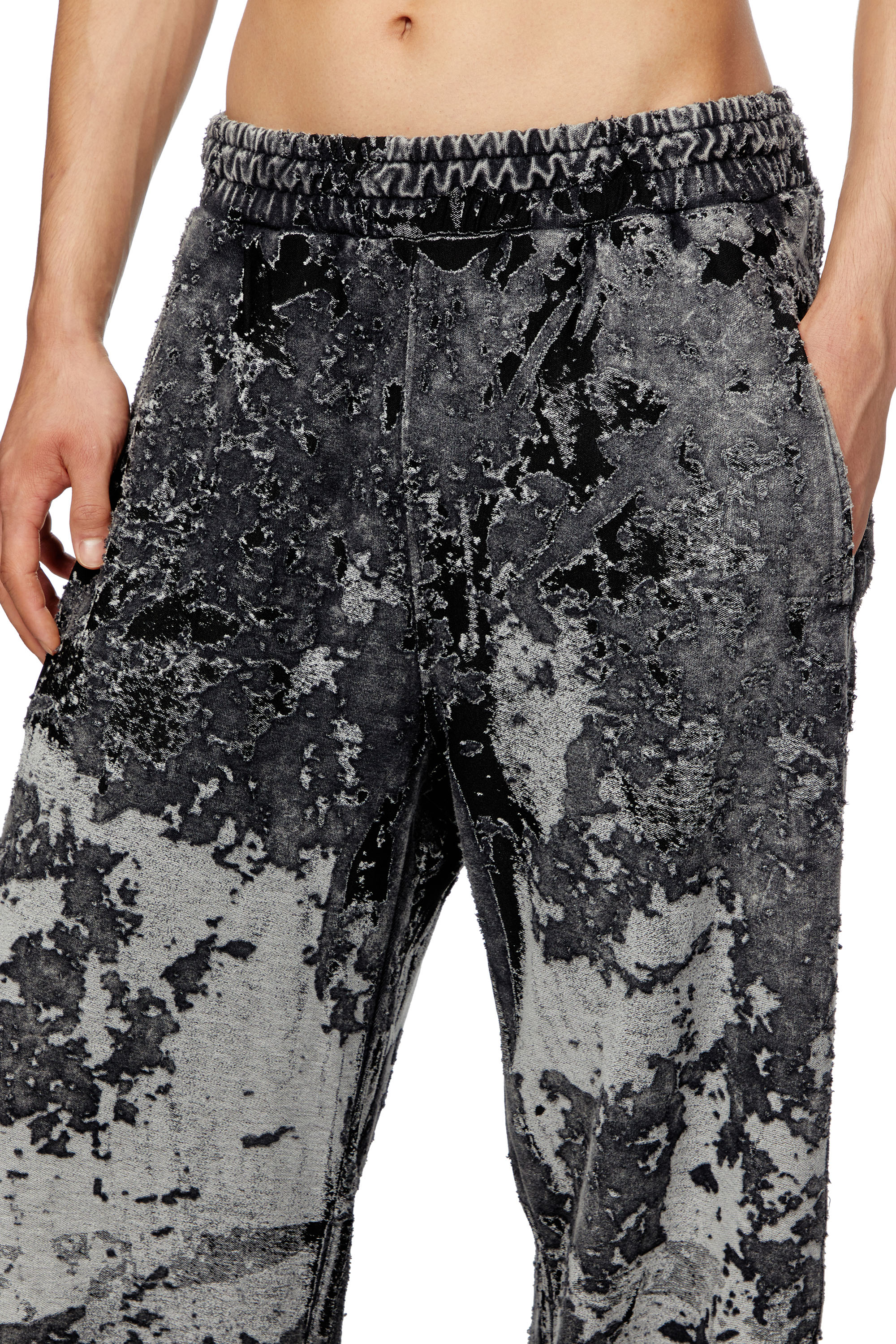 Diesel - P-MARTIS-SHOW, Man's Burnout track pants with camo effect in Black - 4