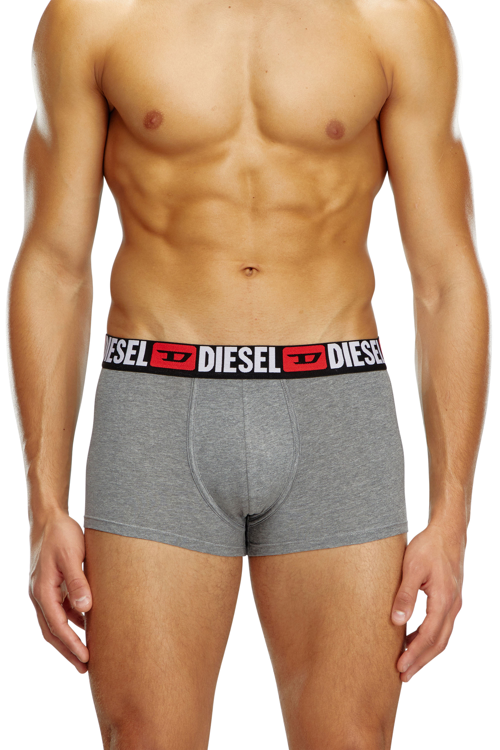 Diesel - UMBX-DAMIENTHREEPACK, Man's Three-pack of all-over logo waist boxers in White/Grey - 3