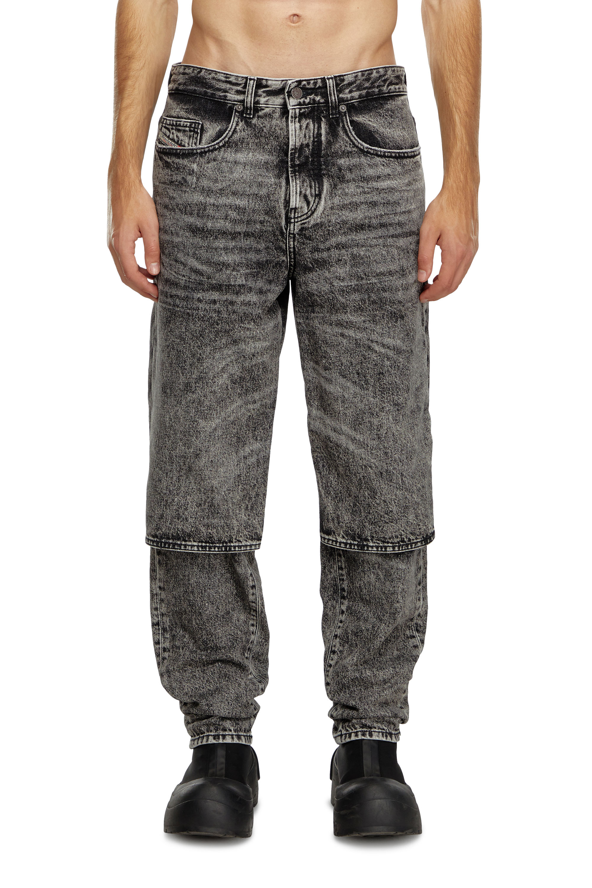 Diesel - Man Straight Jeans D-Malon 0CBDE, Black/Dark grey - Image 2