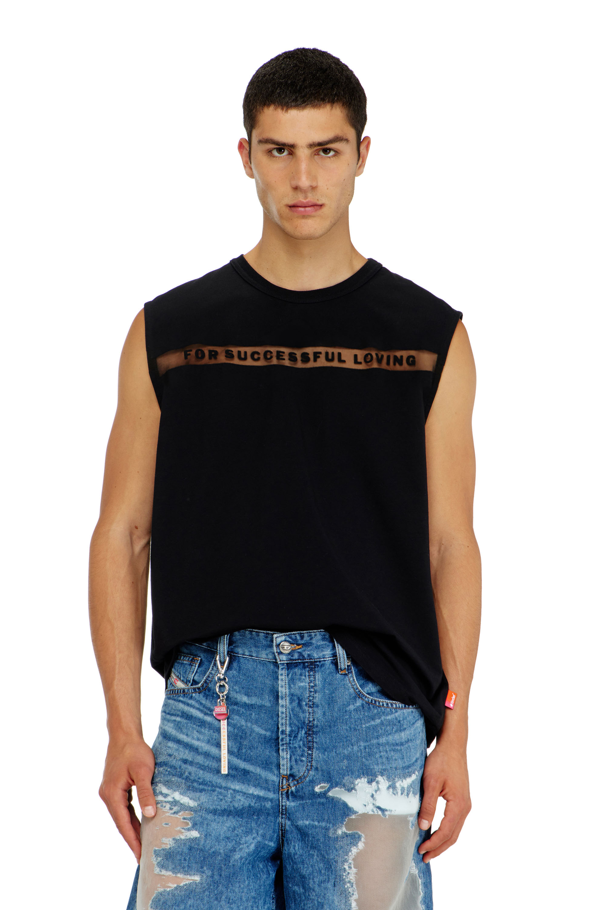 Diesel - PR-T-NORM-BISC-MATI-R, Unisex's Tank top with For Successful Loving logo in Black - 2
